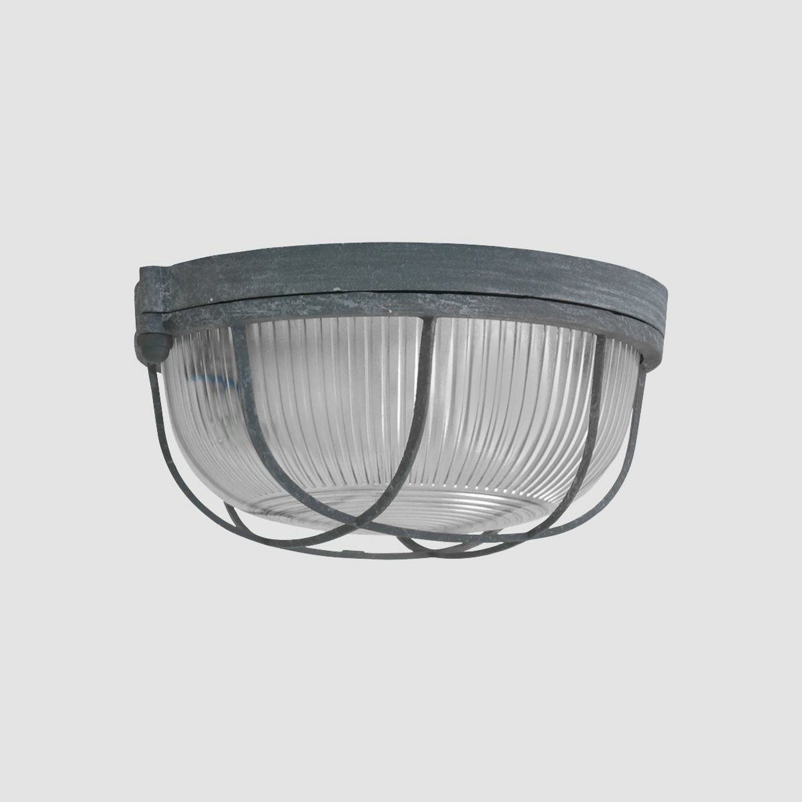 Deckenleuchte Lisanne, grau, Ø 17 cm, Metall, Glas, E27