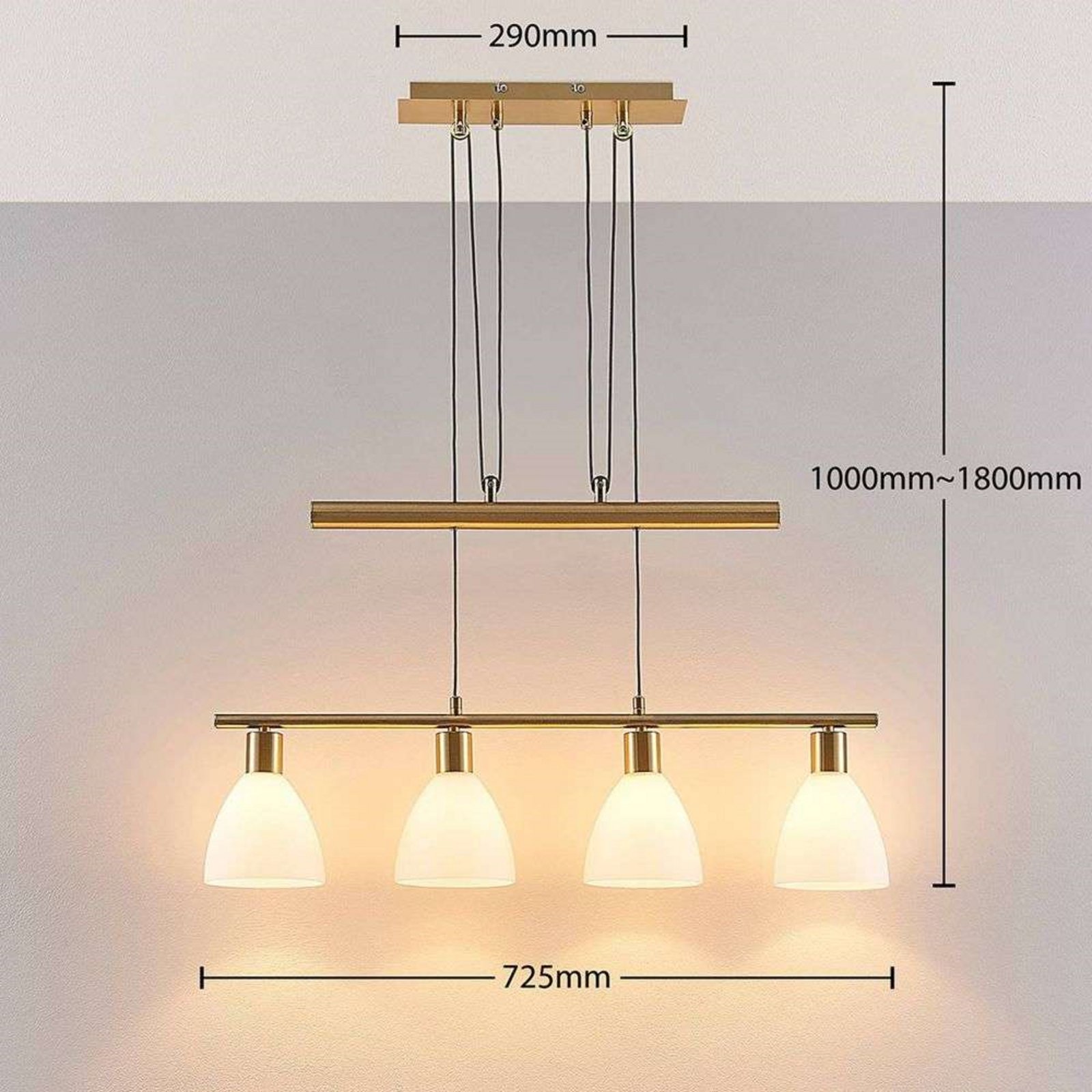 Simeon Lustră Pendul White/Brass - Lindby