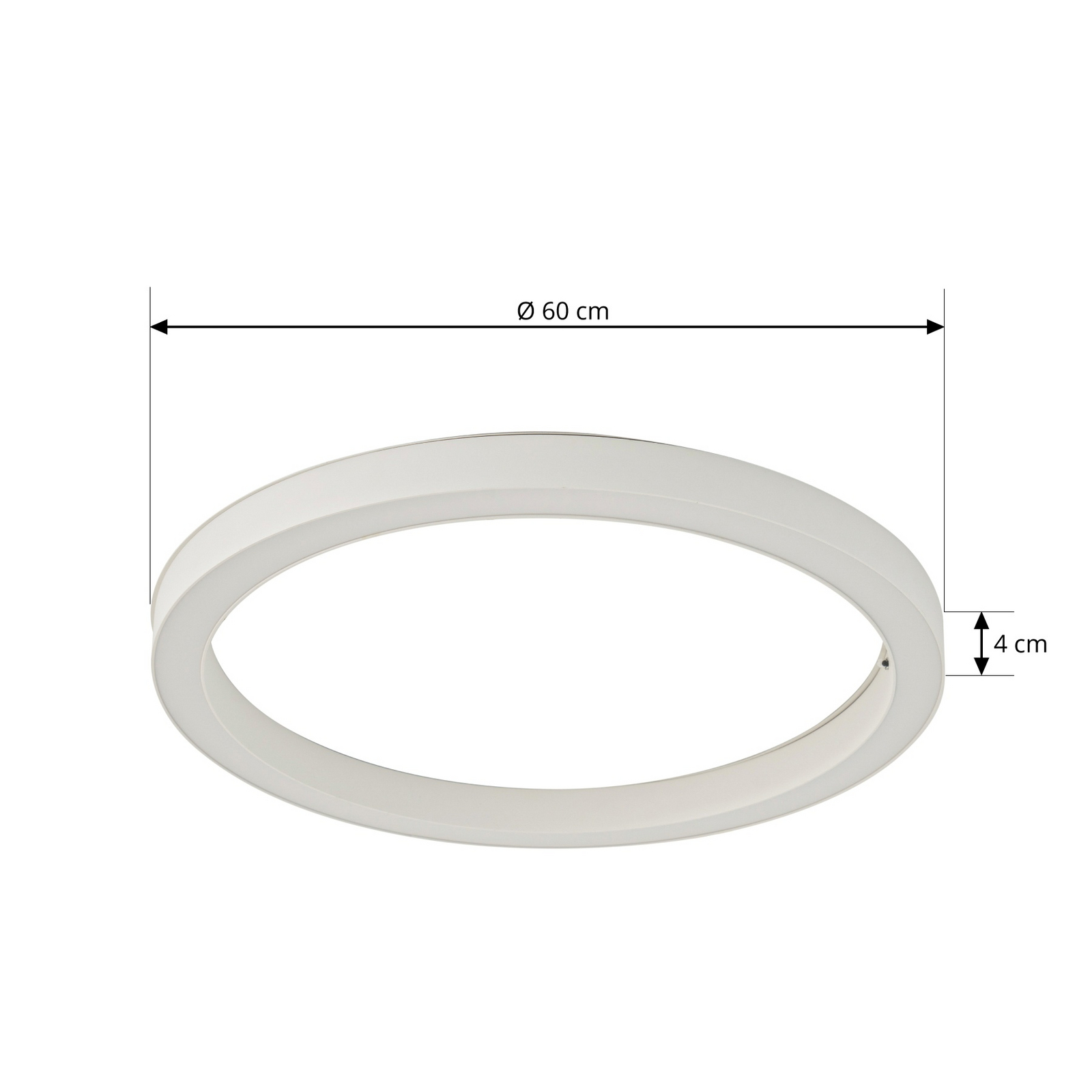 Lucande LED lubų šviestuvas Neor, baltas, Ø 60 cm, CCT, reguliuojamas