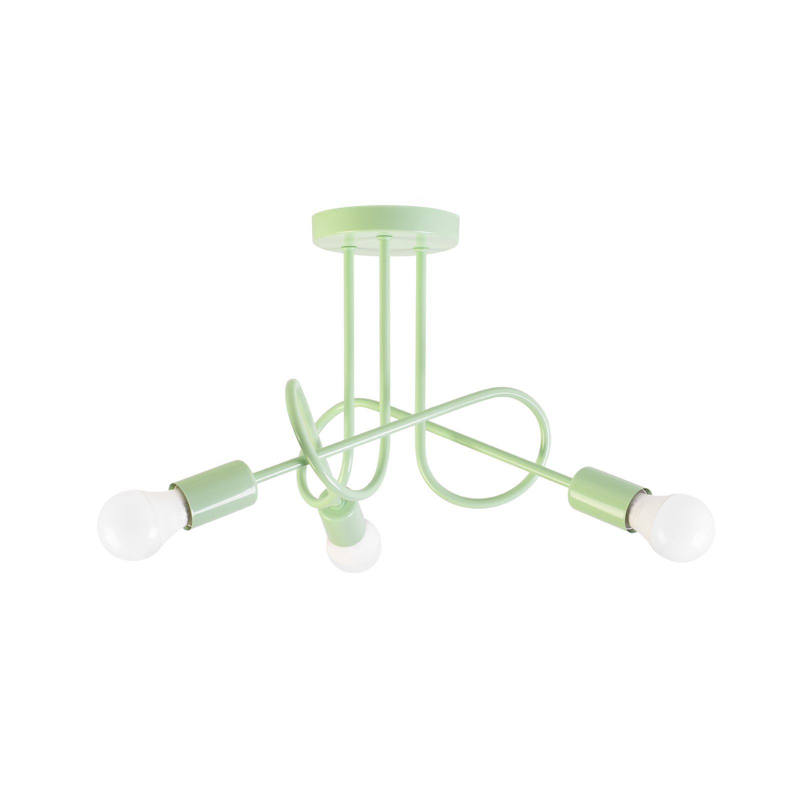 Plafonnier Oxford, vert, métal, à 3 lampes, E27