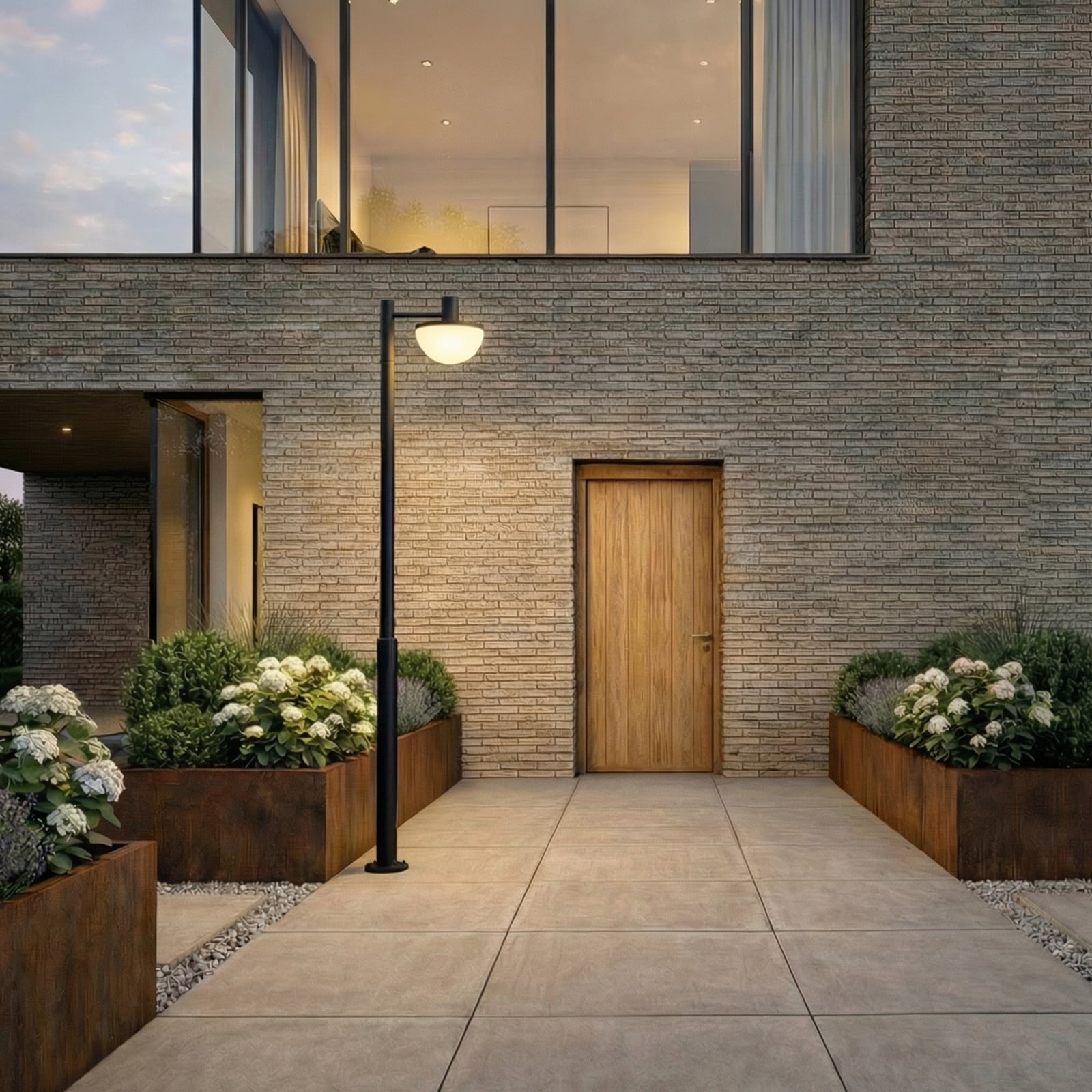 Lámpara exterior LED Toras, CCT, atenuable, negra, con 1 luz - Lucande