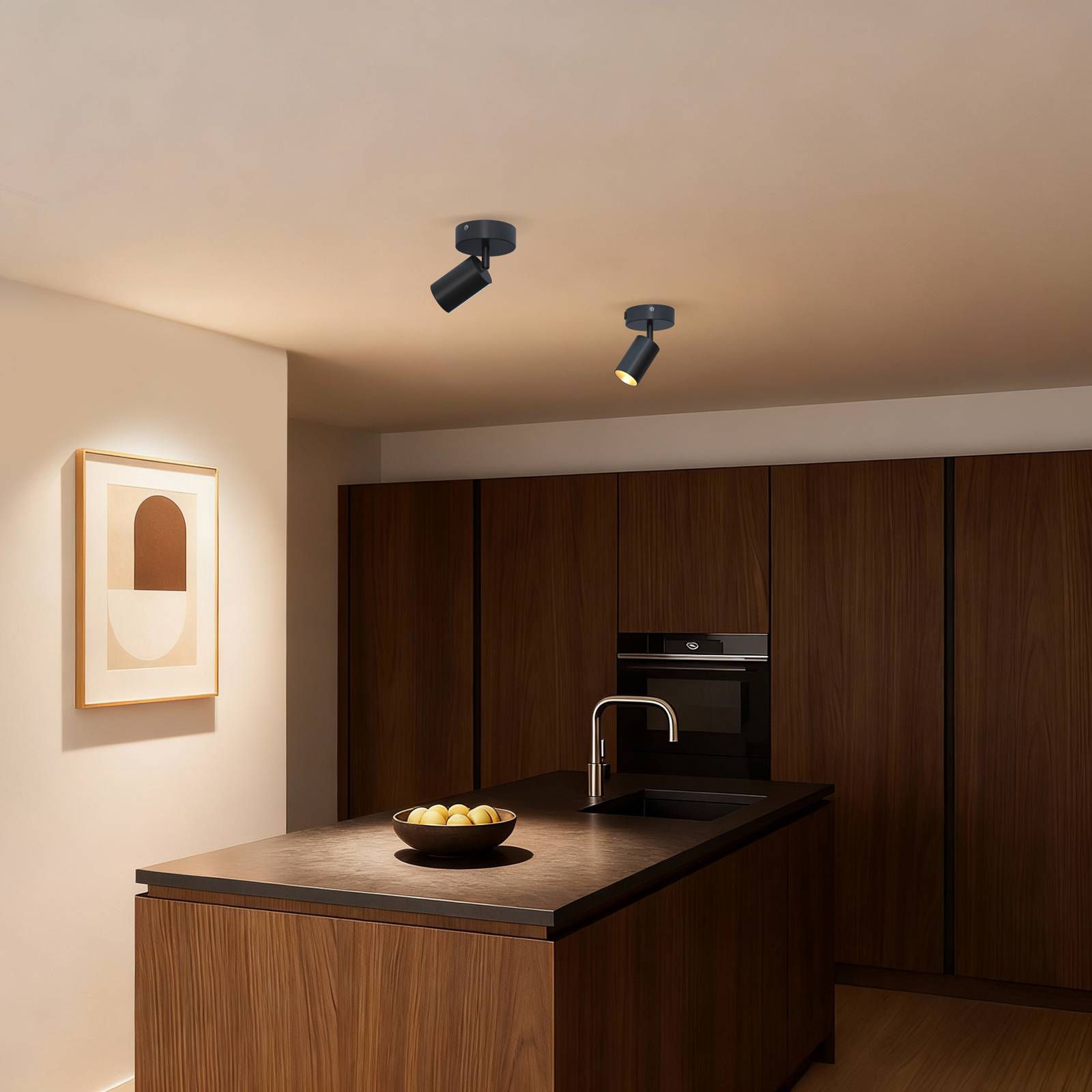 Calex GU10-Deckenspot, schwarz, Ø 10 cm, 1-flammig, Metall günstig online kaufen