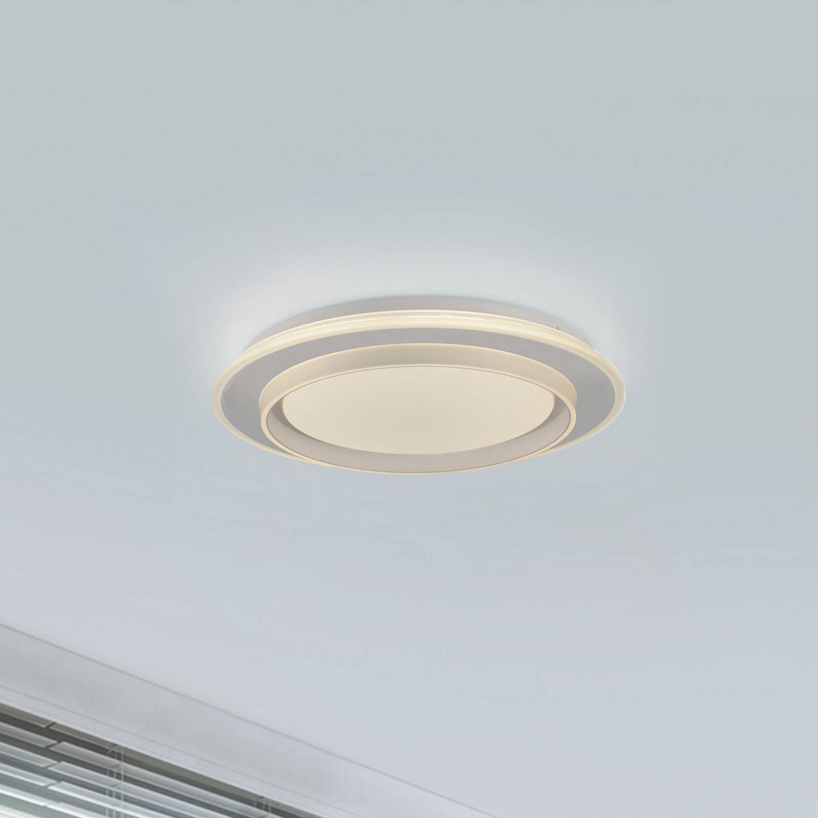 JUST LIGHT. lampa sufitowa LED Lago Ø 40 cm biała Pilot zdalnego sterowania