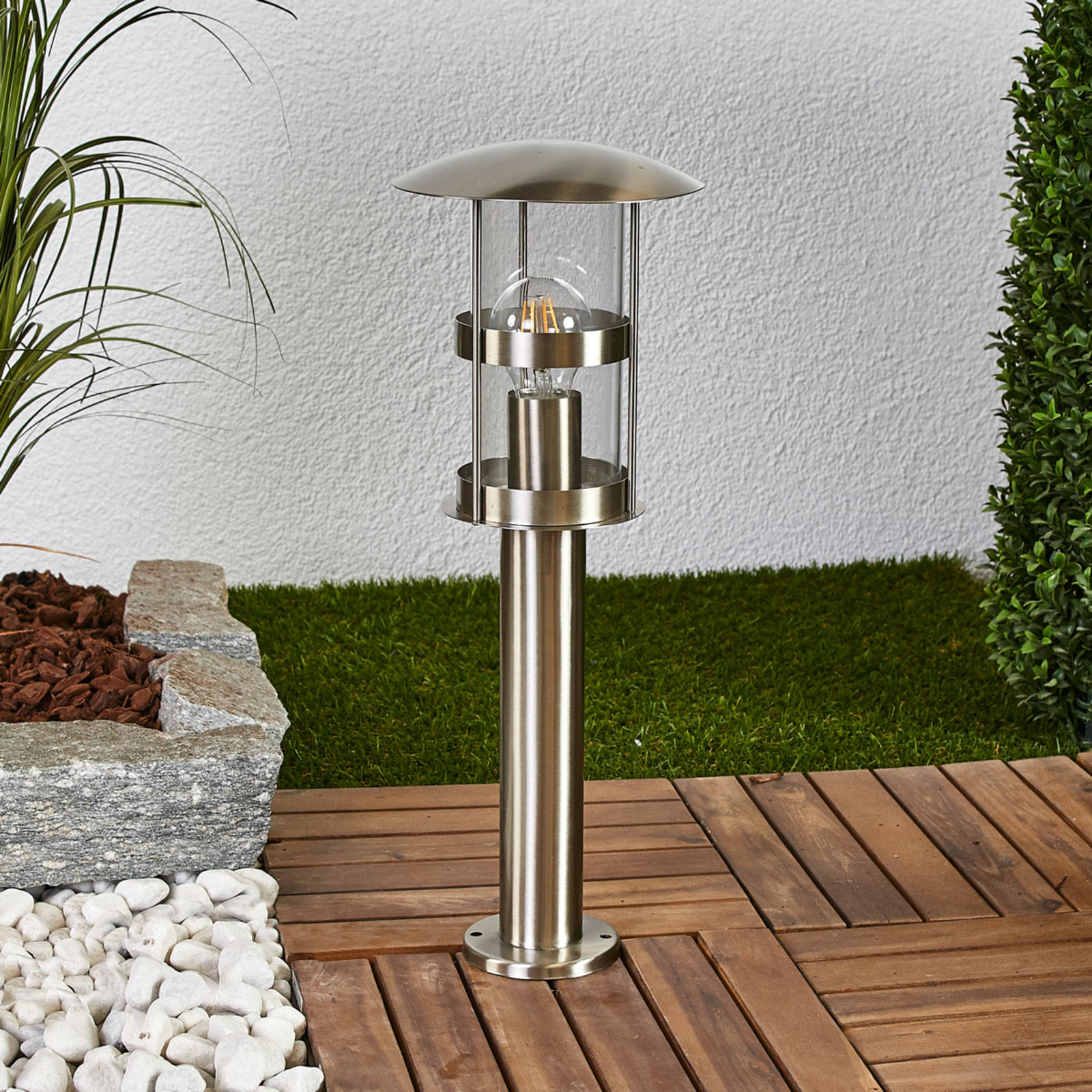 ELC Zirrani pillar lamp, stainless steel
