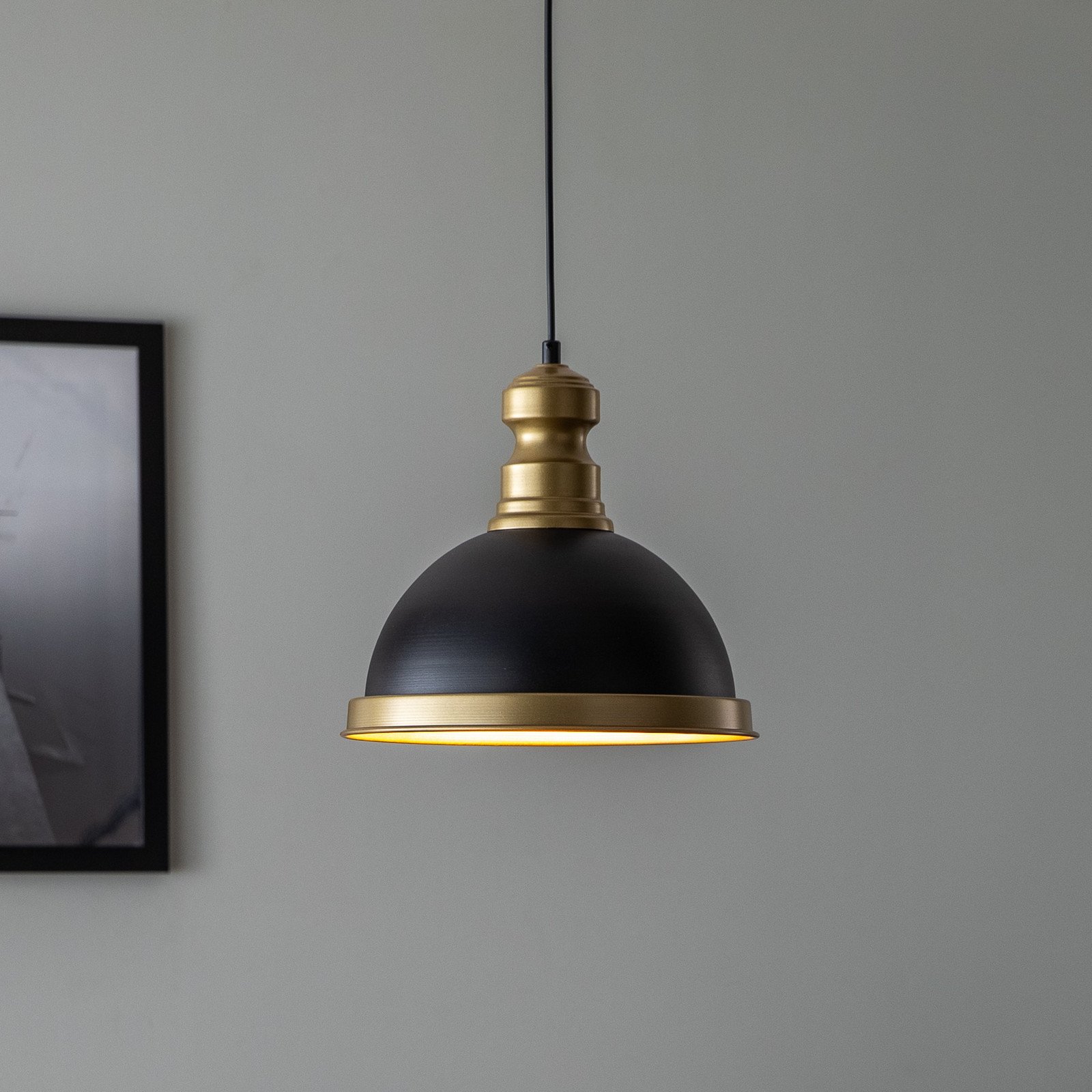 Avonni Lampă suspendată AV-4106-M31-BSY negru/auriu antic - Camera de zi / sufragerie - negru auriu antic - Metal