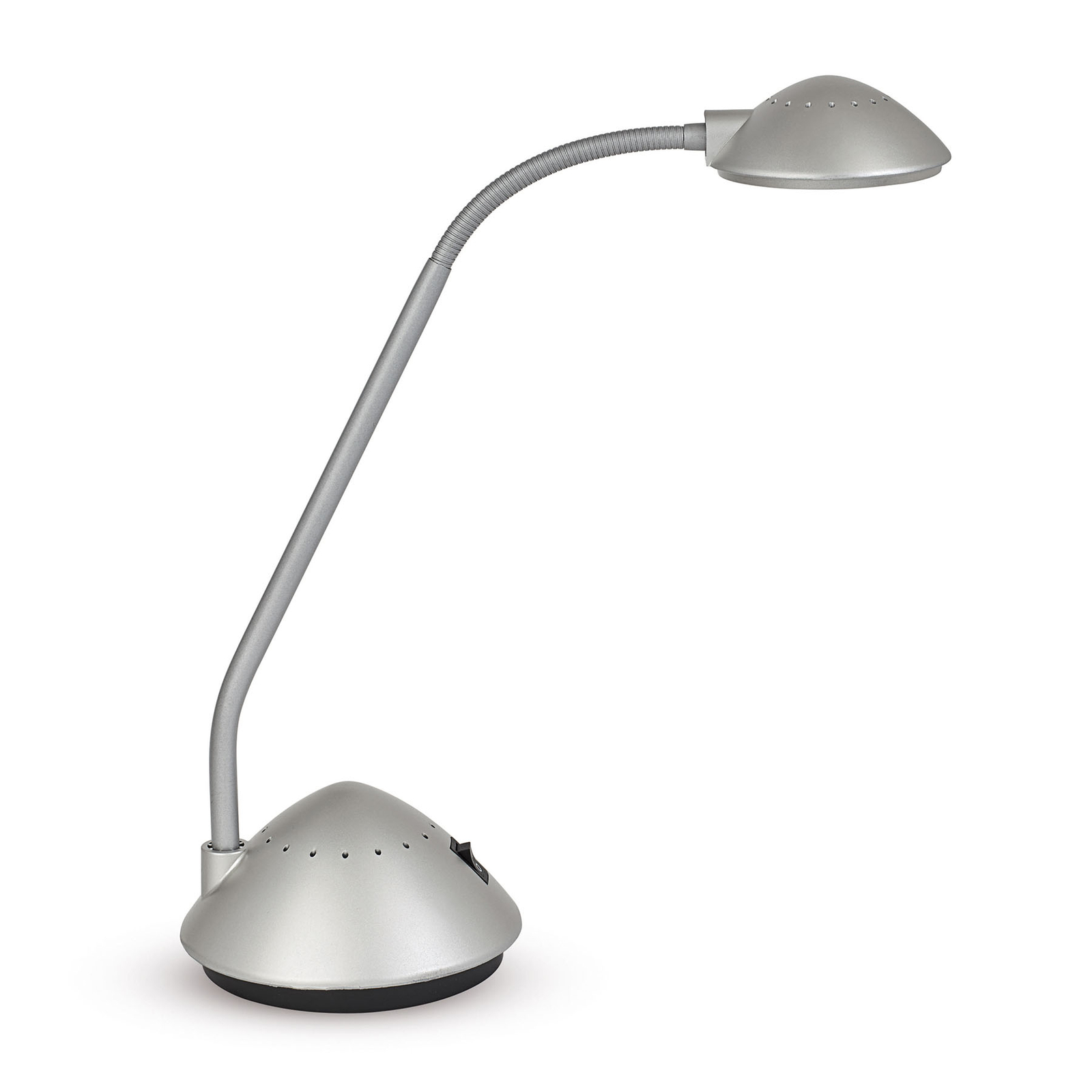 LED lampa na písací stôl MAULarc, strieborná