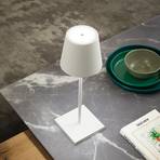 Zafferano Poldina L Desk namizna svetilka za polnjenje IP54 bela
