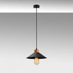 Lampada a sospensione GMN-00007 a 1 luce dettaglio legno nero