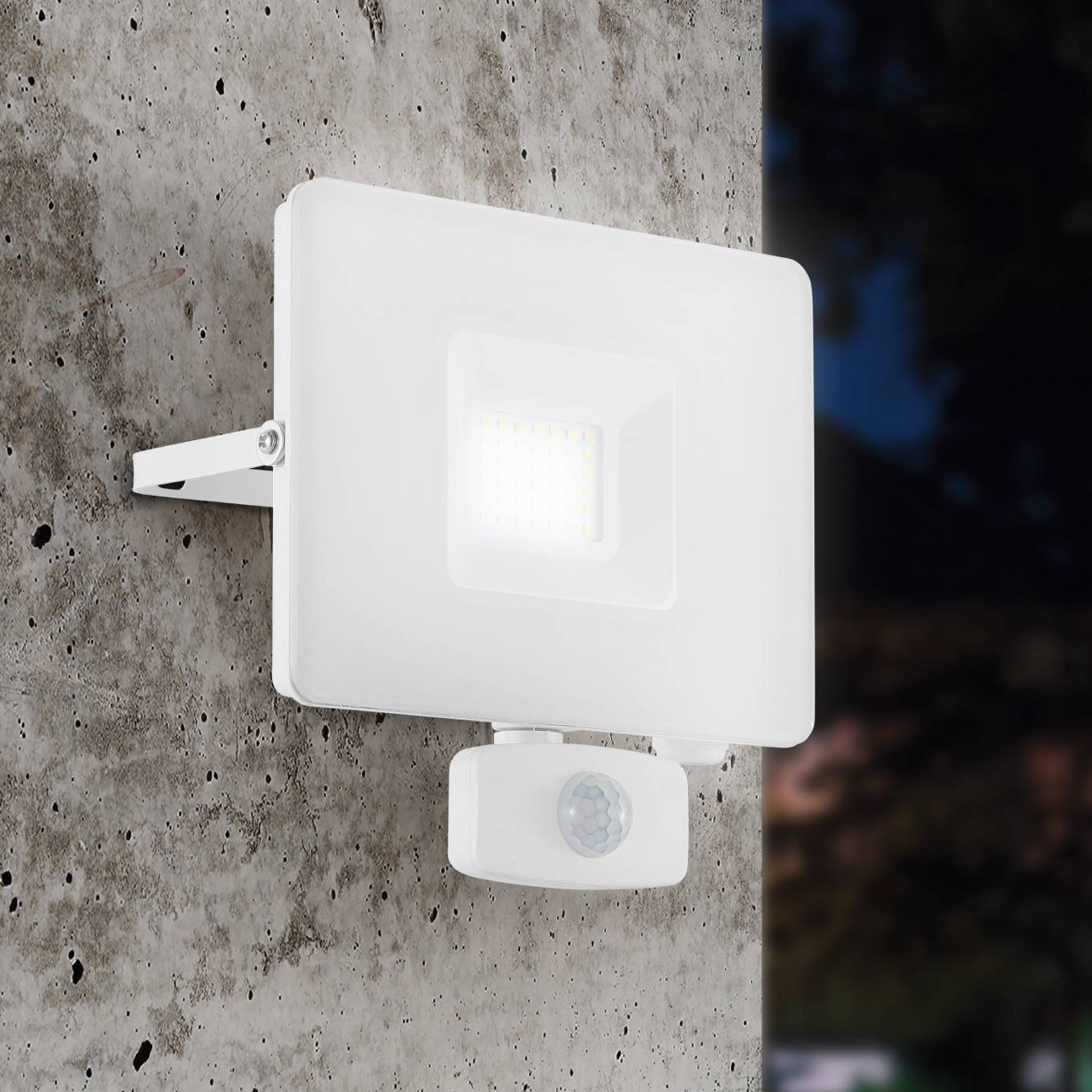 Foco de exterior LED Faedo 3, sensor, blanco, 30W