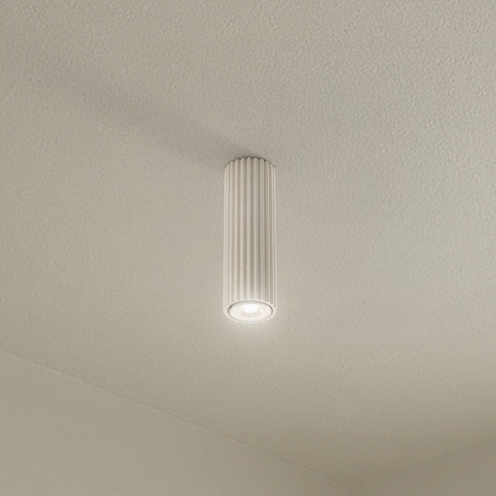 Deckenleuchte Karbon, beige, Höhe 20 cm, Aluminium