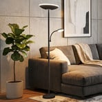 LED-Stehleuchte Sira, schwarz, CCT, Touchdimmer, Leselicht