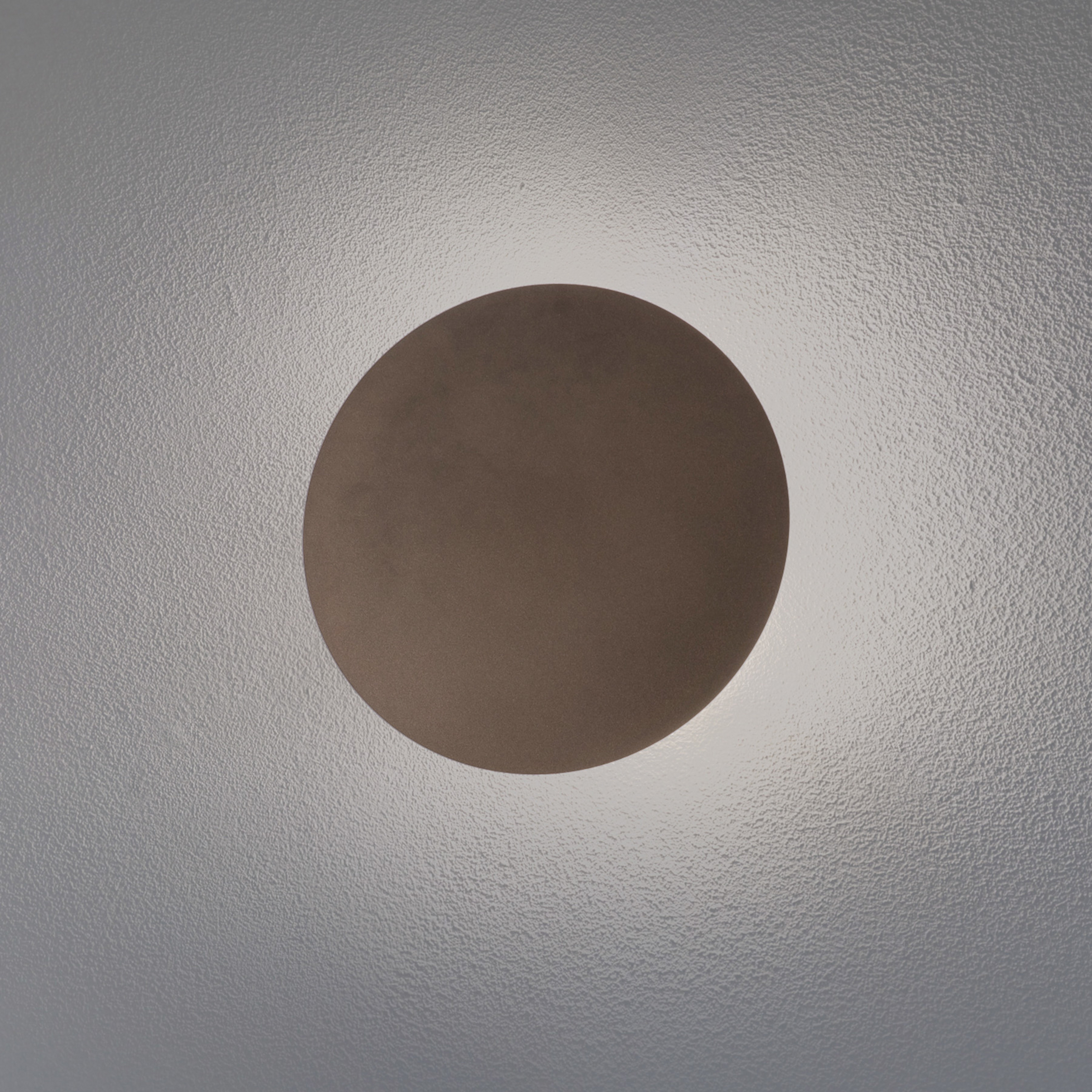 Wandleuchte Luna, braun, indirektes Licht, Ø 30 cm, Stahl