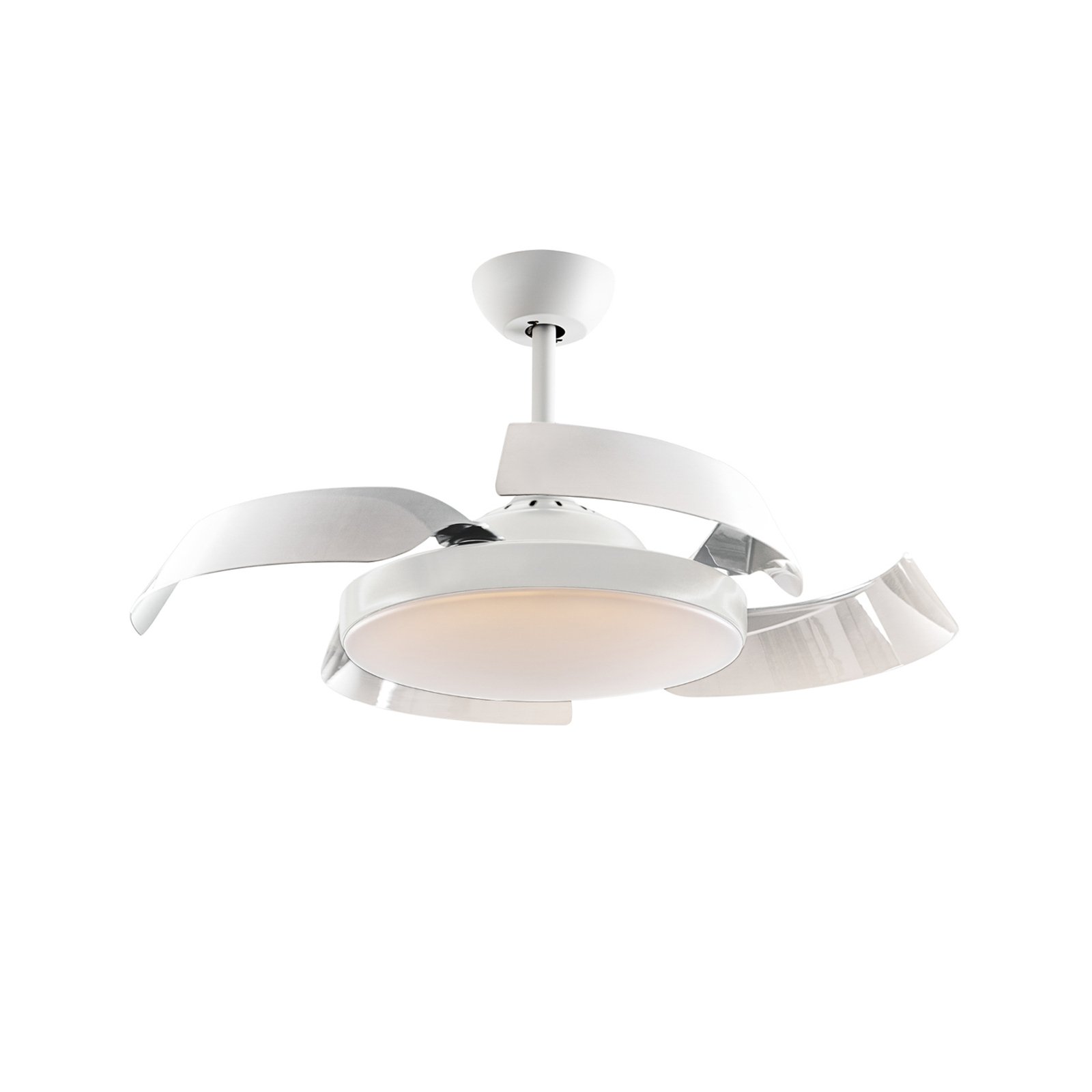 Enzo LED ceiling fan, dimmable, CCT, white