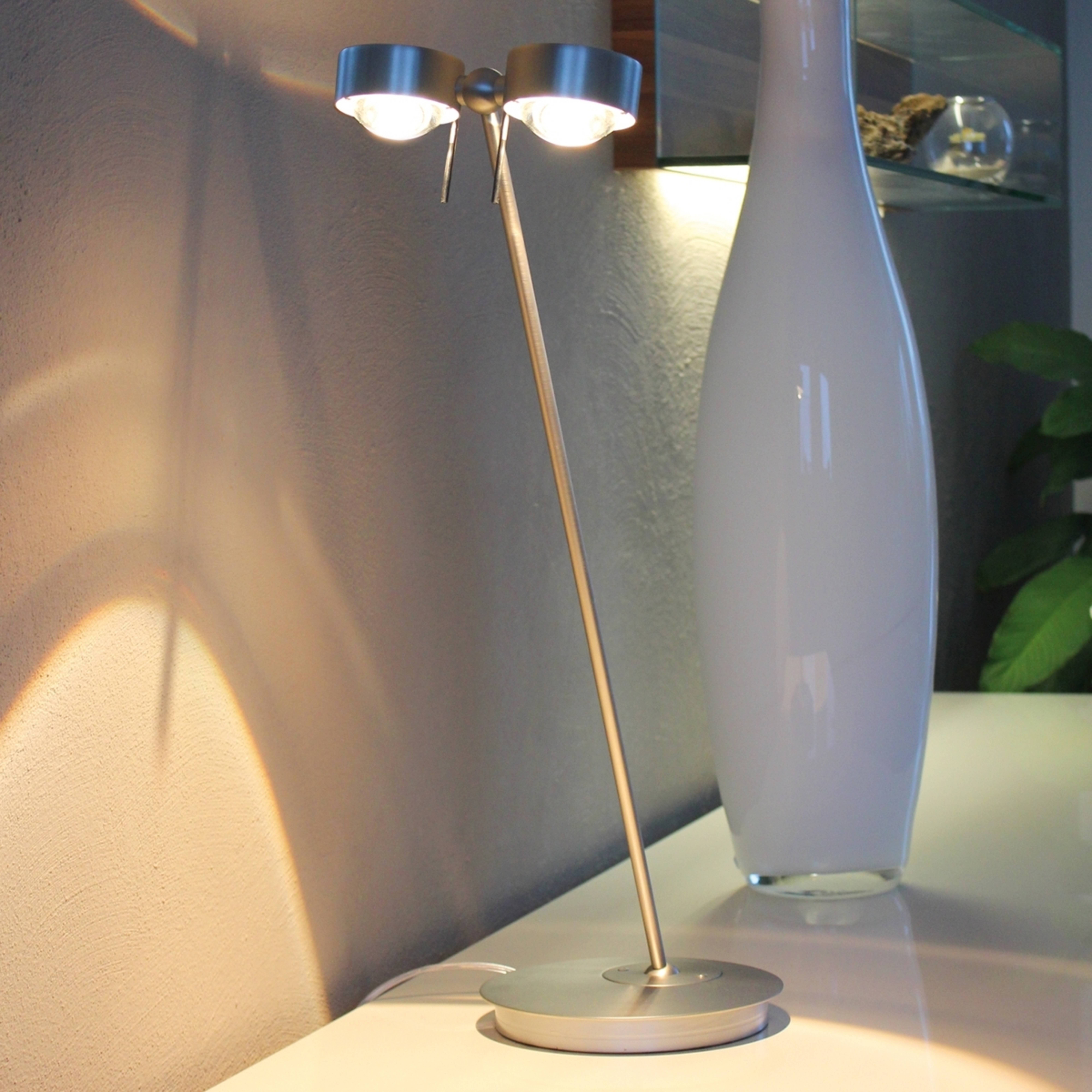 lámpara de mesa de 2 luces PUK TABLE, cromo