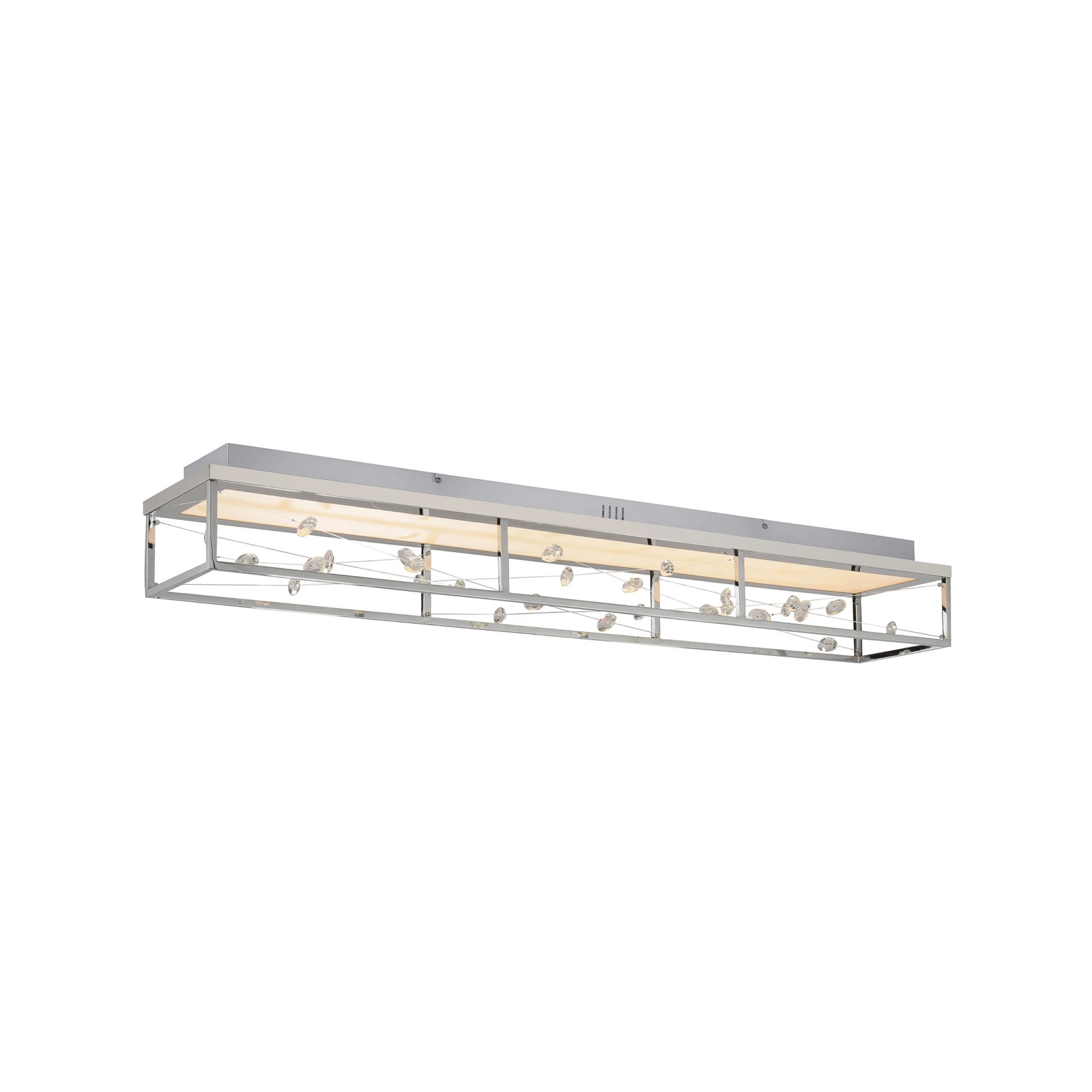 SKINA LED mennyezeti lámpa, króm, 112 cm, CCT, dimmelhető fényerő-szabályozás