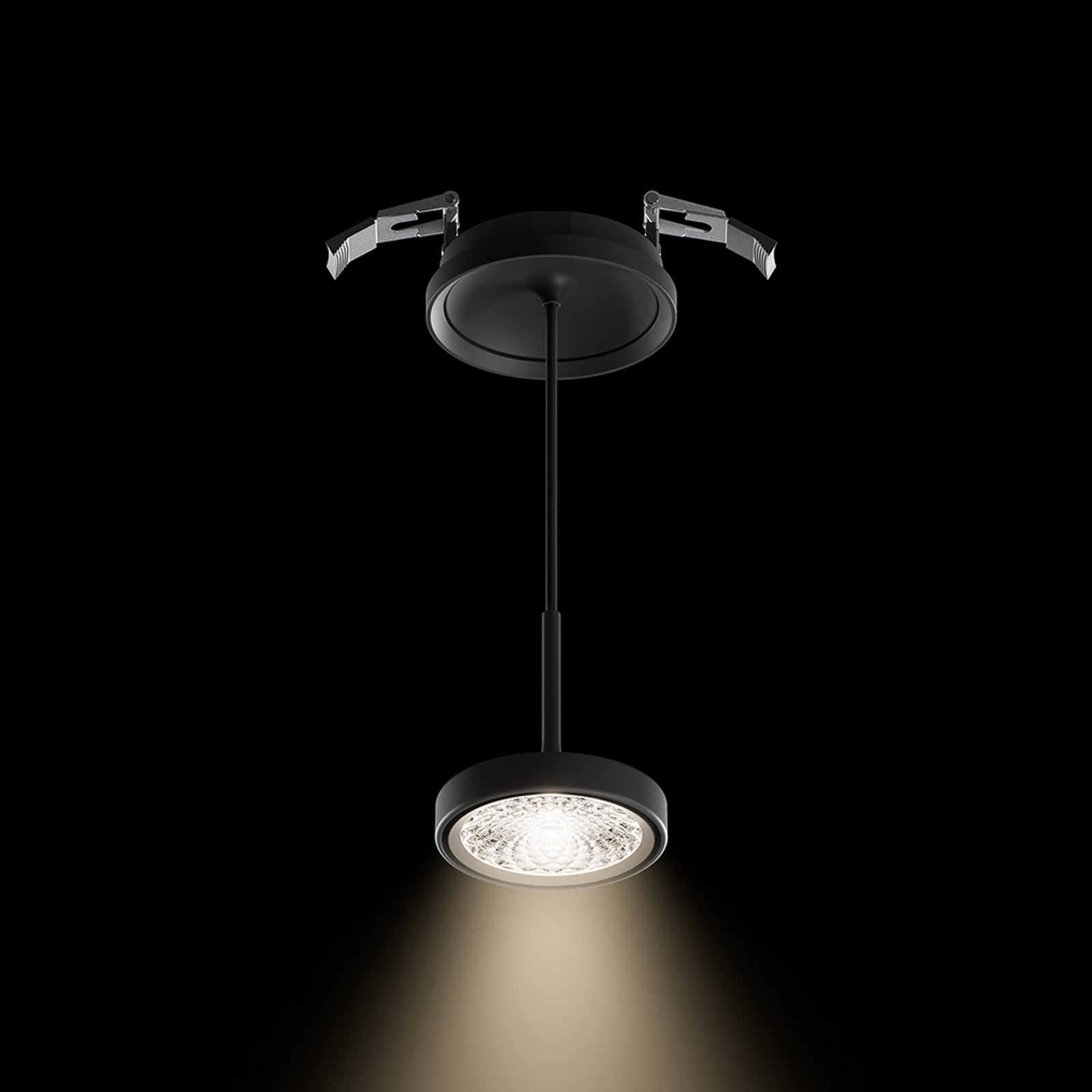 Suspension LED Nivo, noire, 36°, encastrable, à intensité variable - Sigor