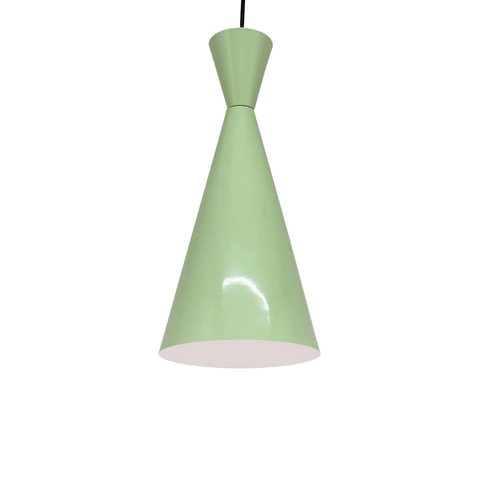 Lampa wisząca Glenora, miętowa zieleń/biały, metal, Ø 18 cm