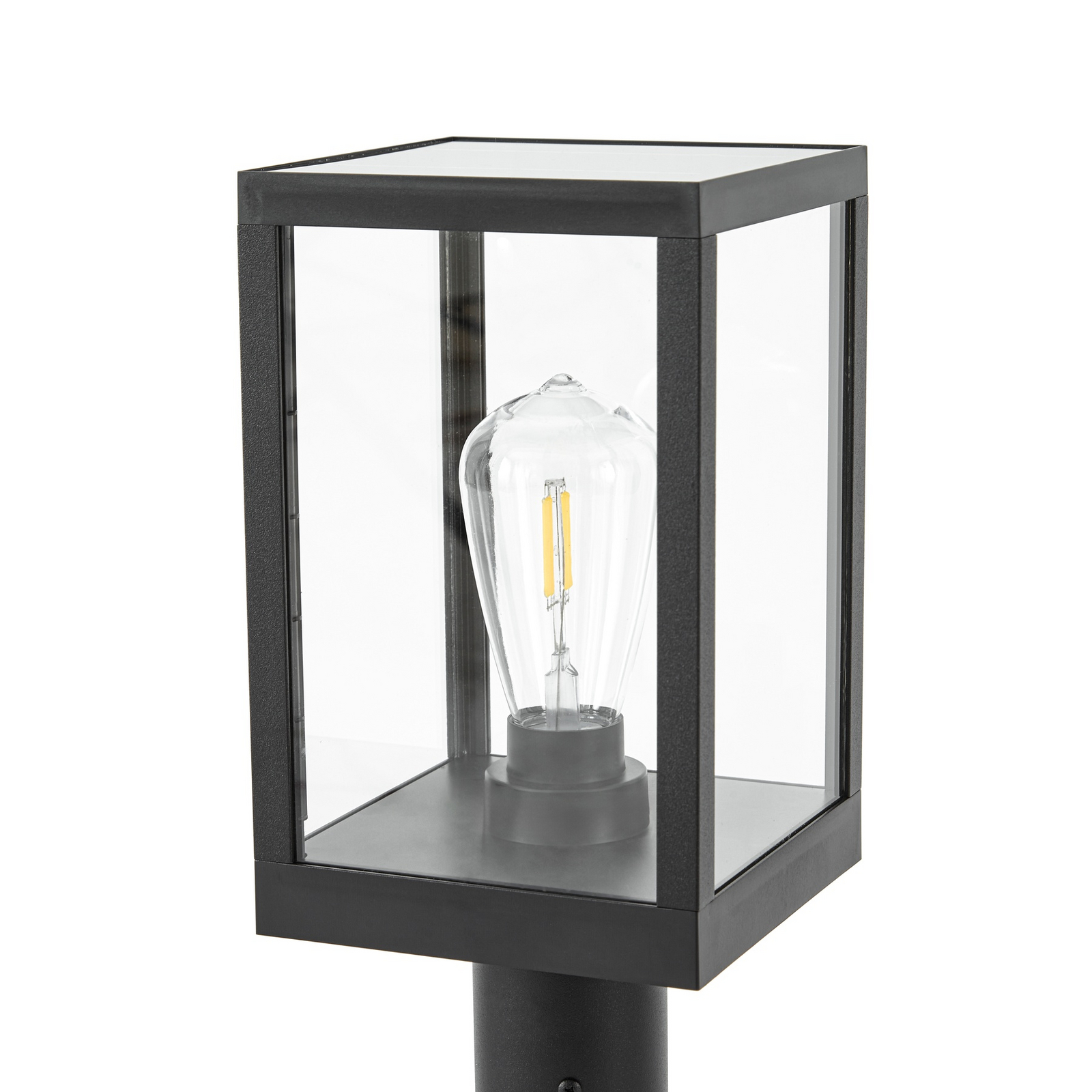 Lindby Relto, bolardo luminoso LED para caminos, sensor, pica para clavar en el