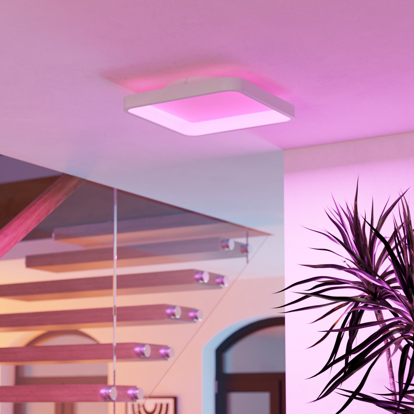 EGLO connect Smart LED ceiling light Loretello-Z, angular, white