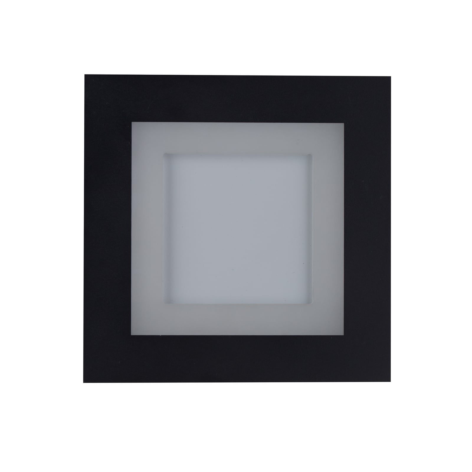 Squary LED ceiling lamp, length 39 cm, black and white iron, CCT