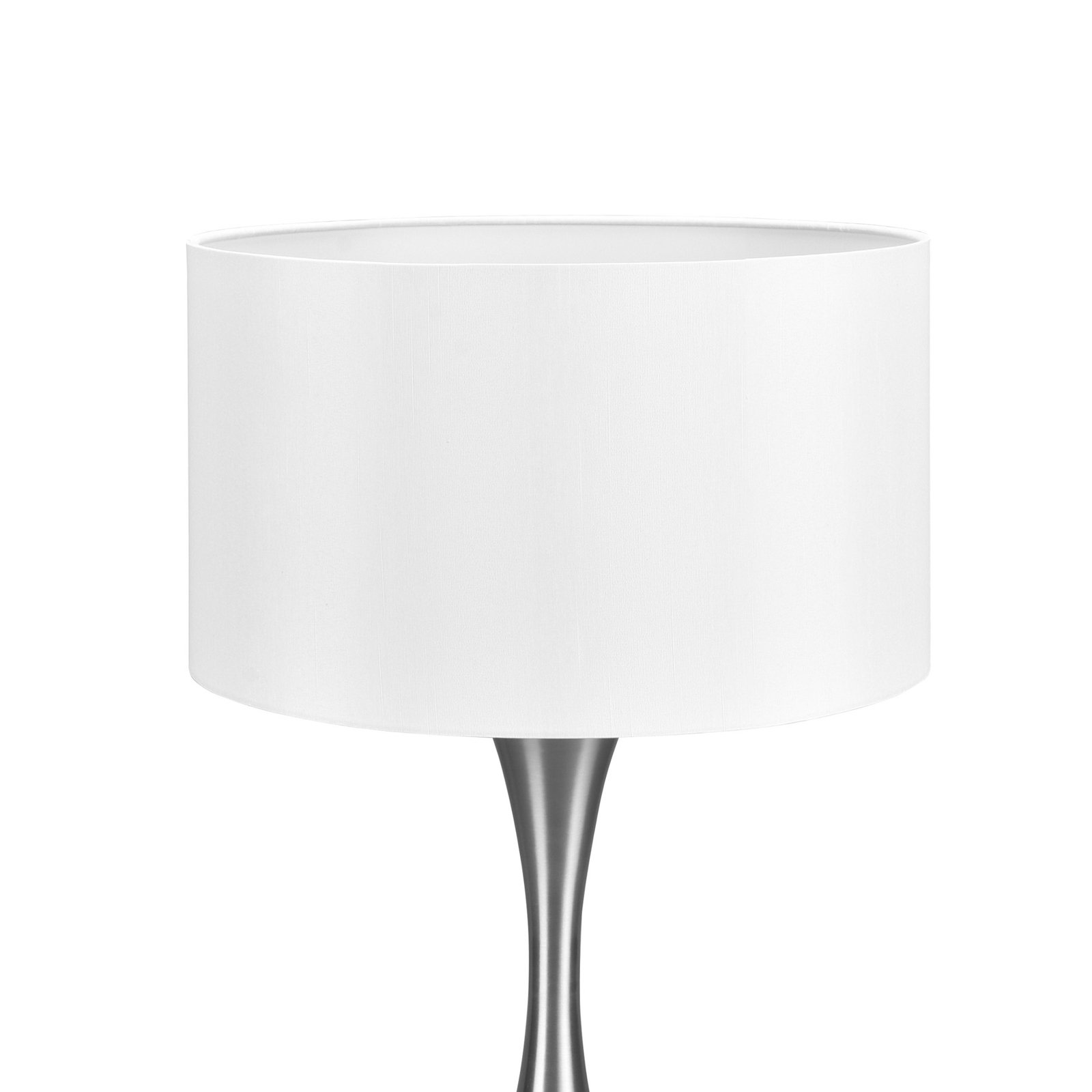 Stolní lampa Sabia, Ø 40 cm, bílá/niklová