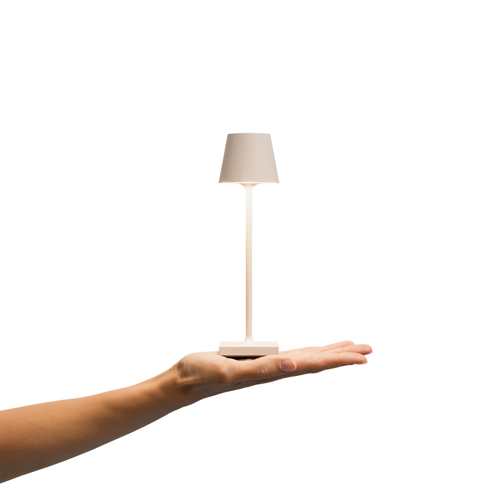 Nuindie vrecková LED dobíjacia stolová lampa, béžová