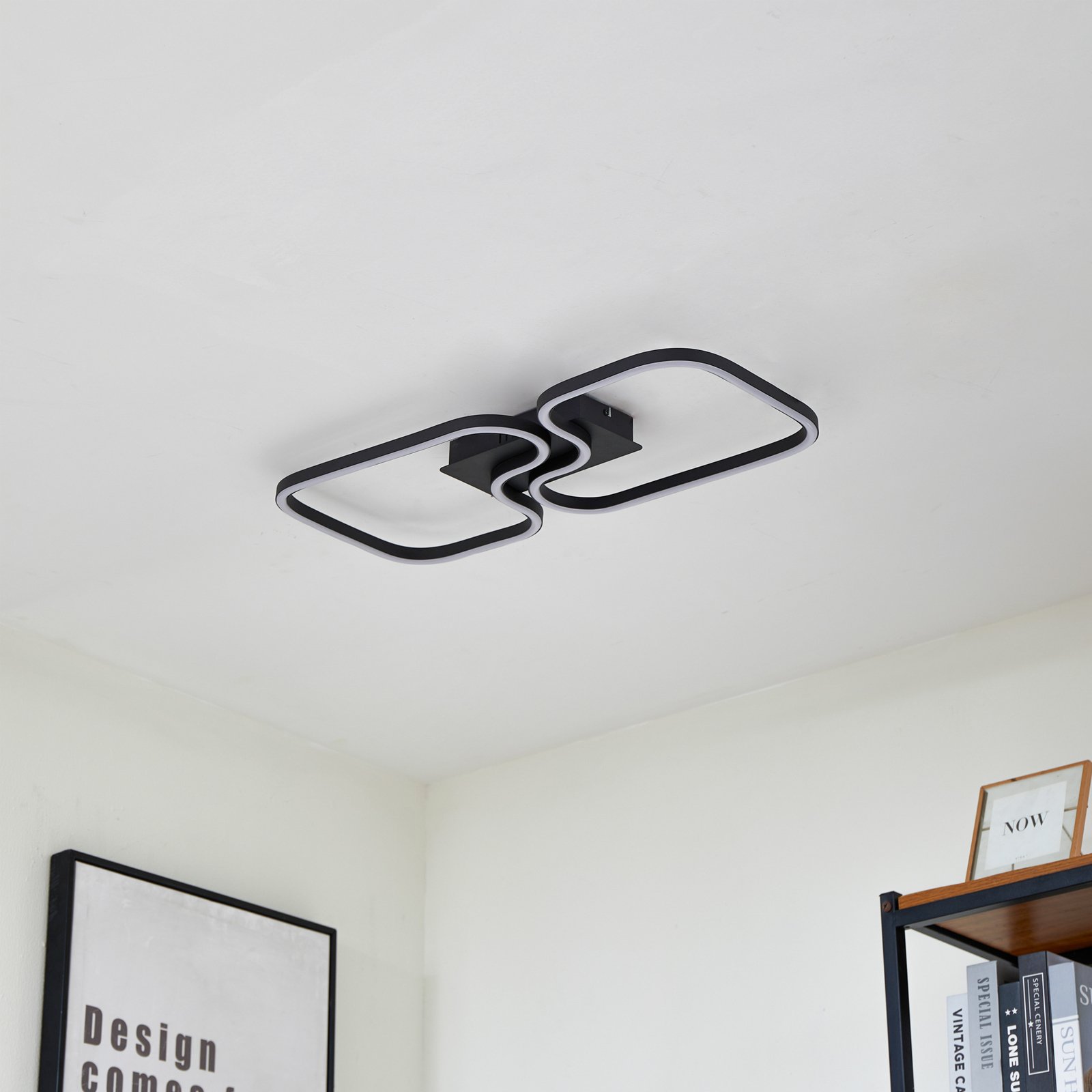 Amiya LED Ceiling Lamp 640mm Black - Lucande