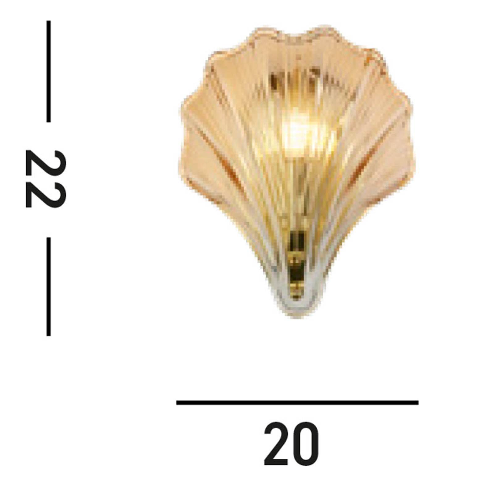 Wandleuchte Shell, amber getönt, Muschelform, Glas, IP44 günstig online kaufen