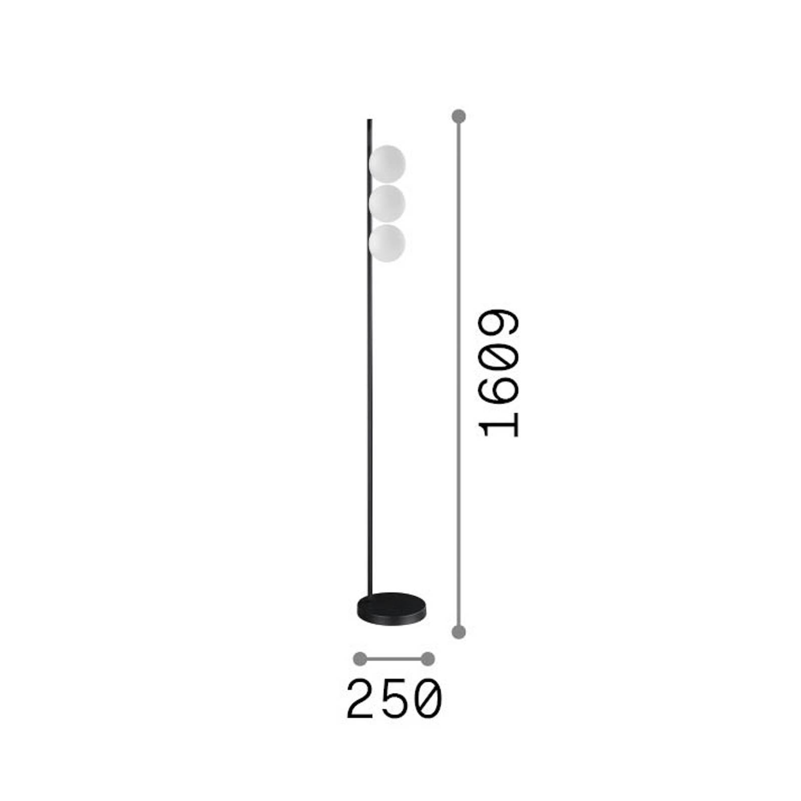 Lampadaire IDEAL LUX Binomio en laiton, 160 cm, métal, à 3 lampes