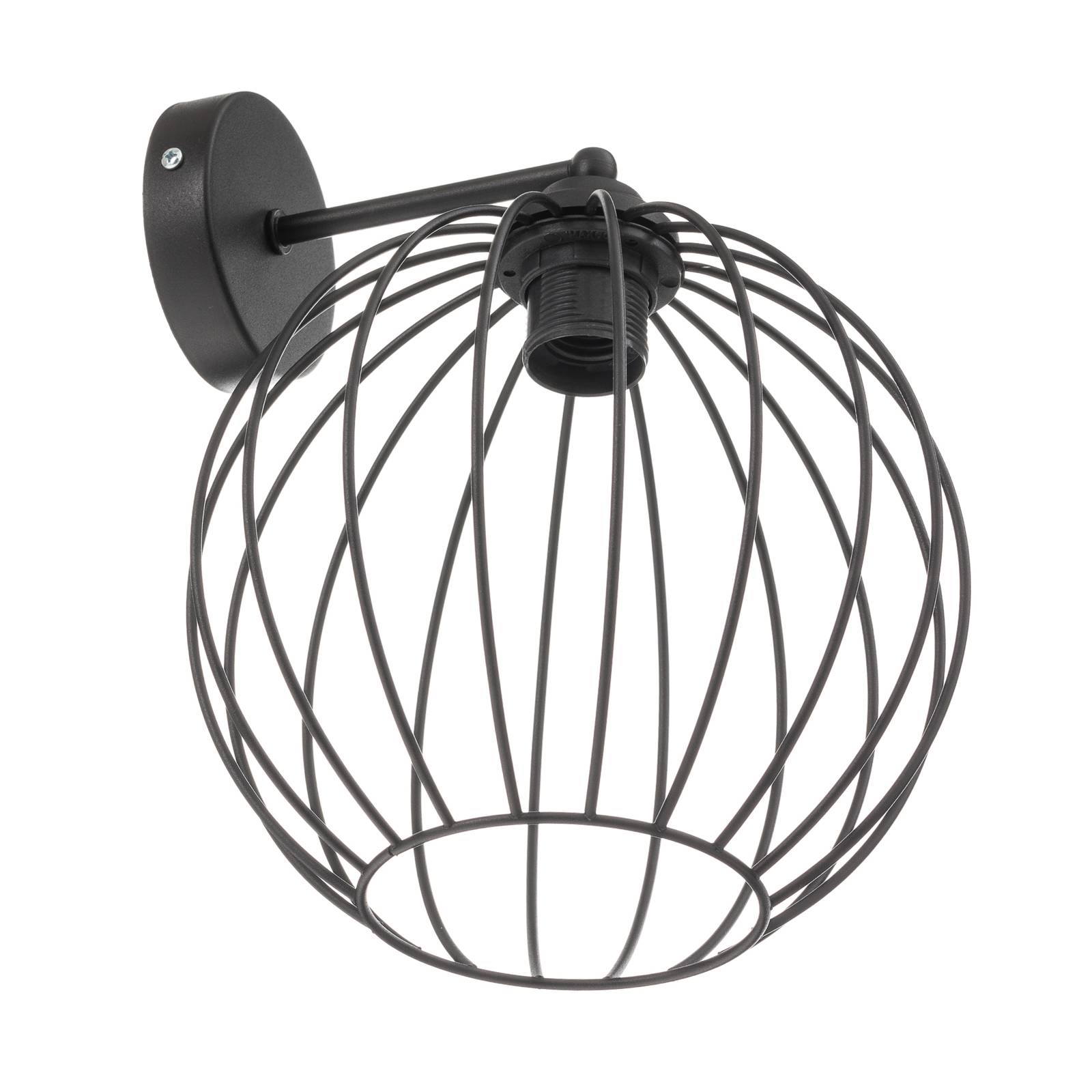 Applique Cumera en noir avec abat-jour cage