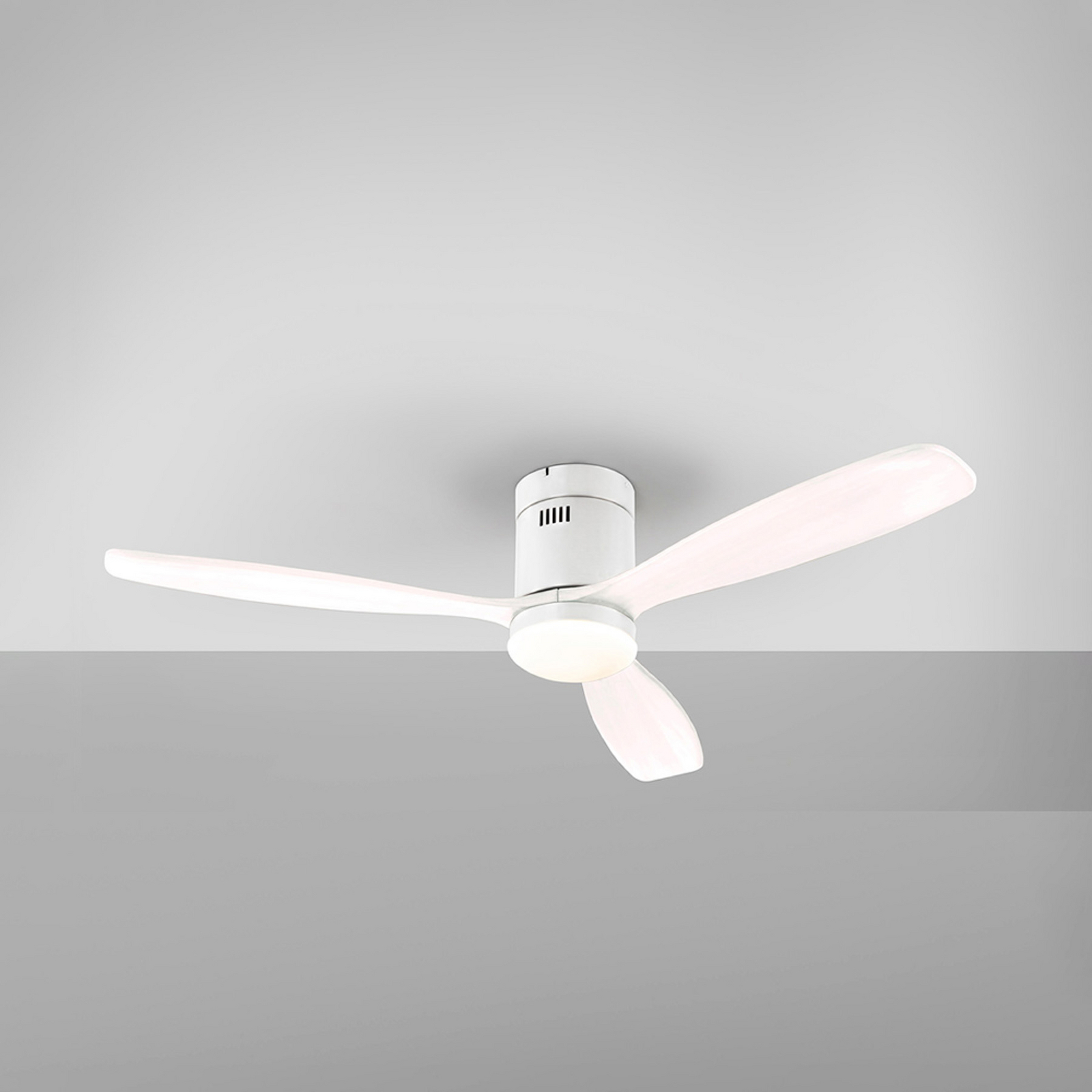 LED stropni ventilator Siroco, bel, Ø 132 cm, tih, CCT