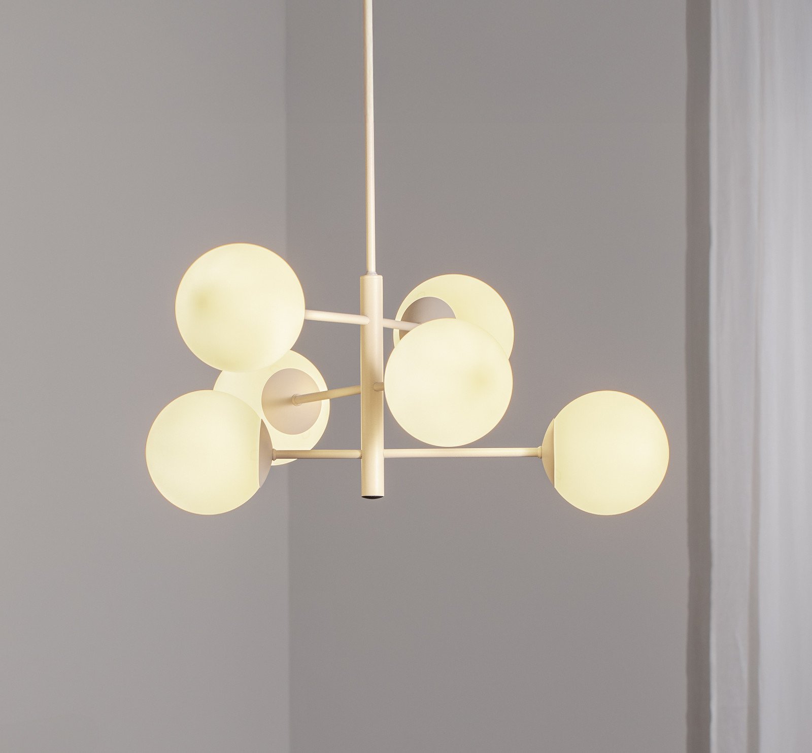 Domiluce Lampă suspendată Aurora alb Ø 60 cm 6 becuri sticlă E14 - Camera de zi / sufragerie