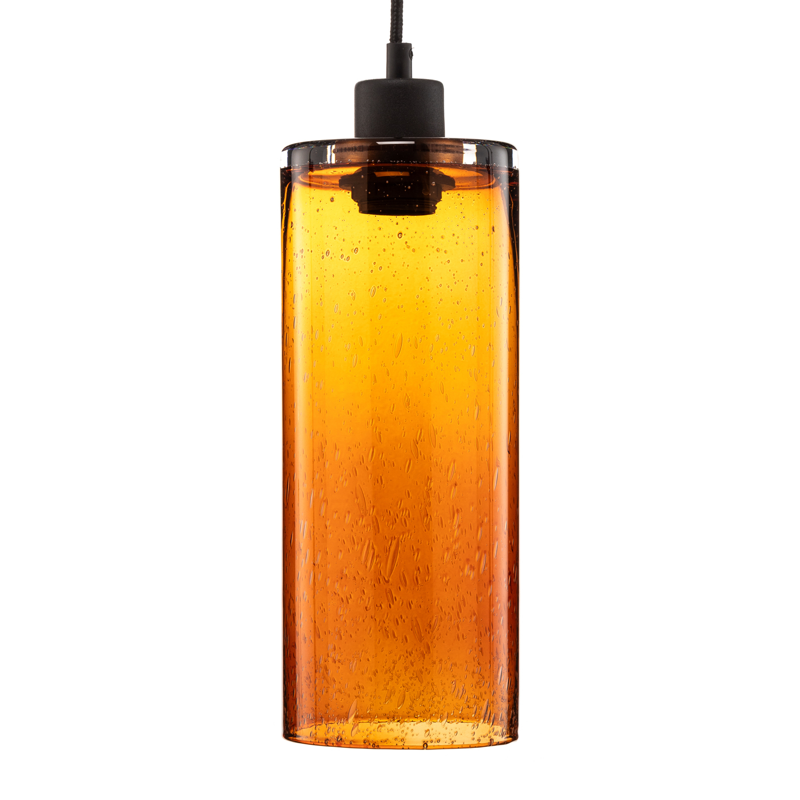 Suspension Soda Cylindre en verre ambre Ø 12cm