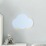 Lampa ścienna Cloud, niebieska, stal, światło pośrednie, 38 x 27 cm