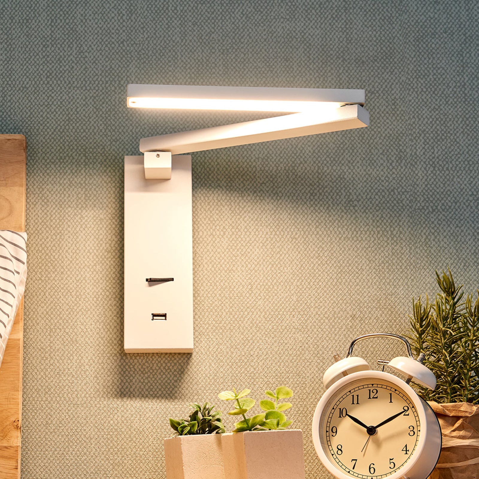 LED-Wandleuchte Salloa mit Schalter