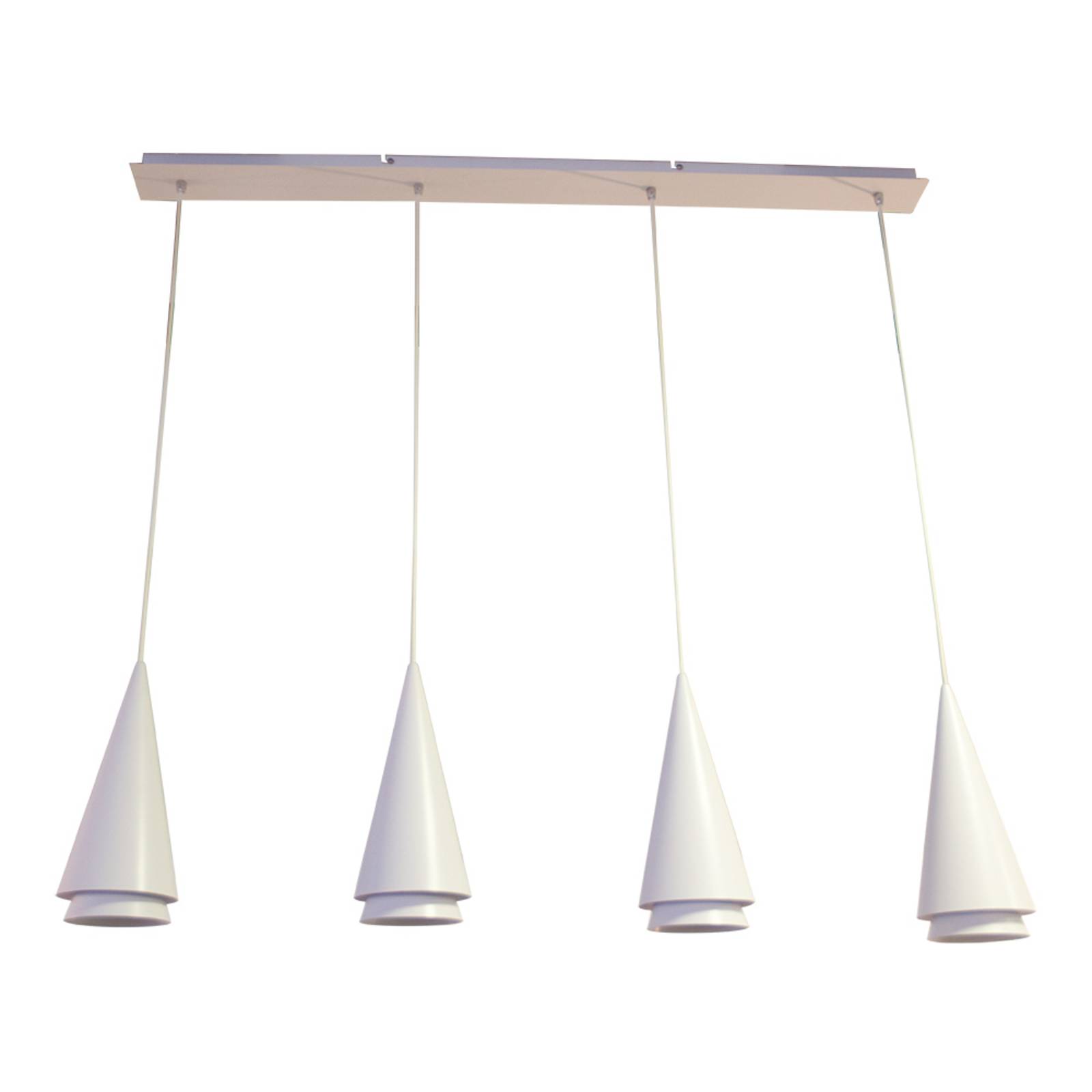 Lucande Naoh suspension, 4 lampes, blanche
