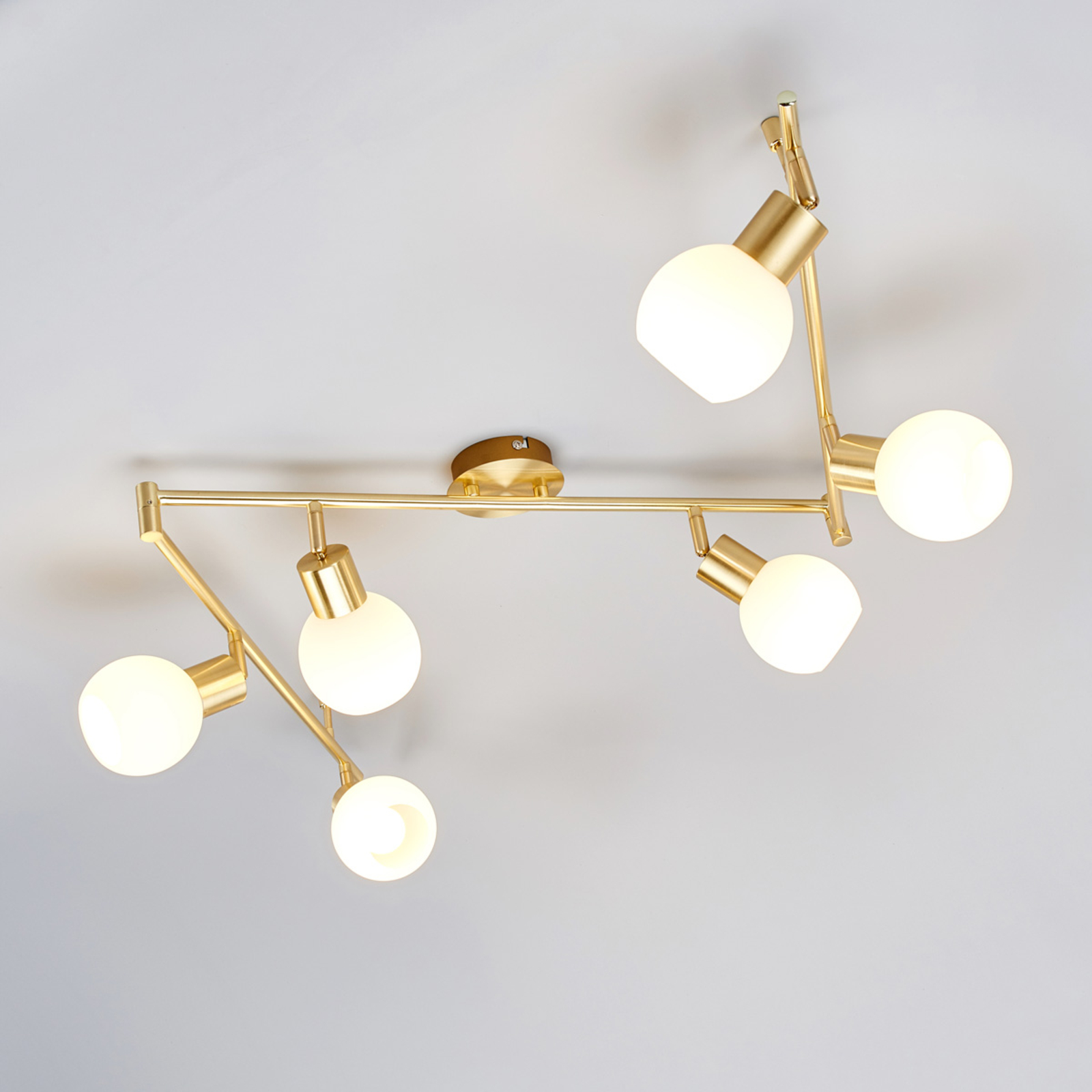 Elaina ceiling lamp six-bulb, brass