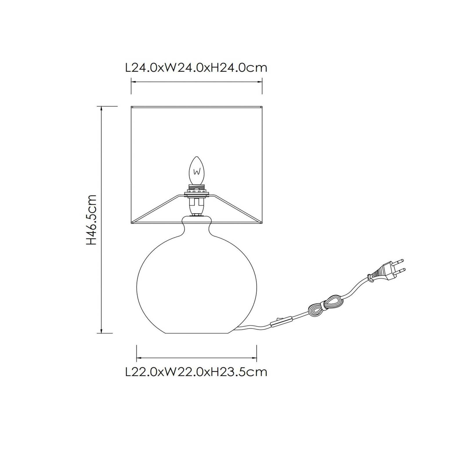 Tischleuchte Esterad, schwarz, Ø 24 cm, Höhe 47 cm, Glas günstig online kaufen