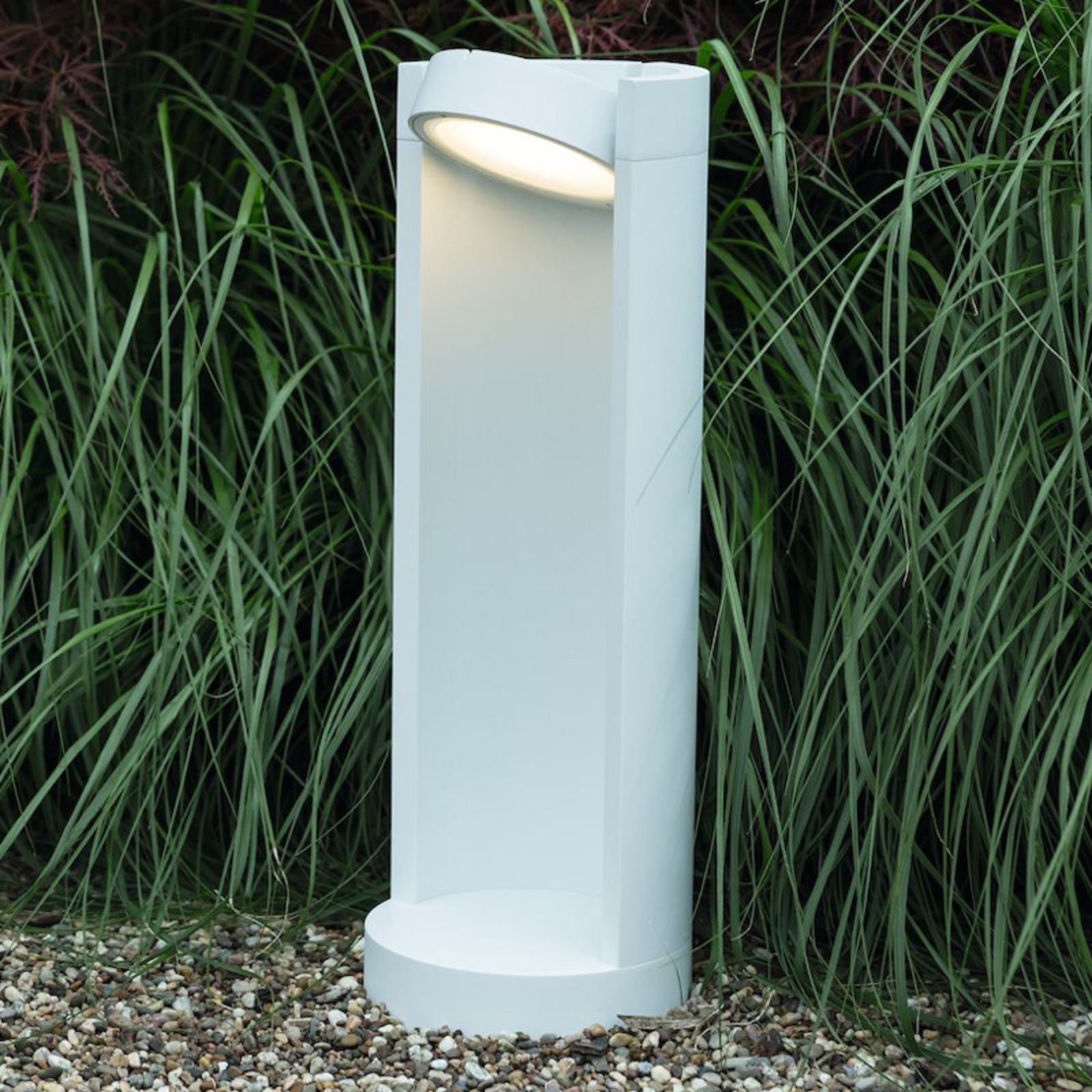 Heitronic Modern LED pillar light Lene, aluminium, glass, energy efficiency: A, H: 50 cm