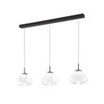 LED pendant light Deva, 3-bulb, 115 cm, clear, CCT, dimmable