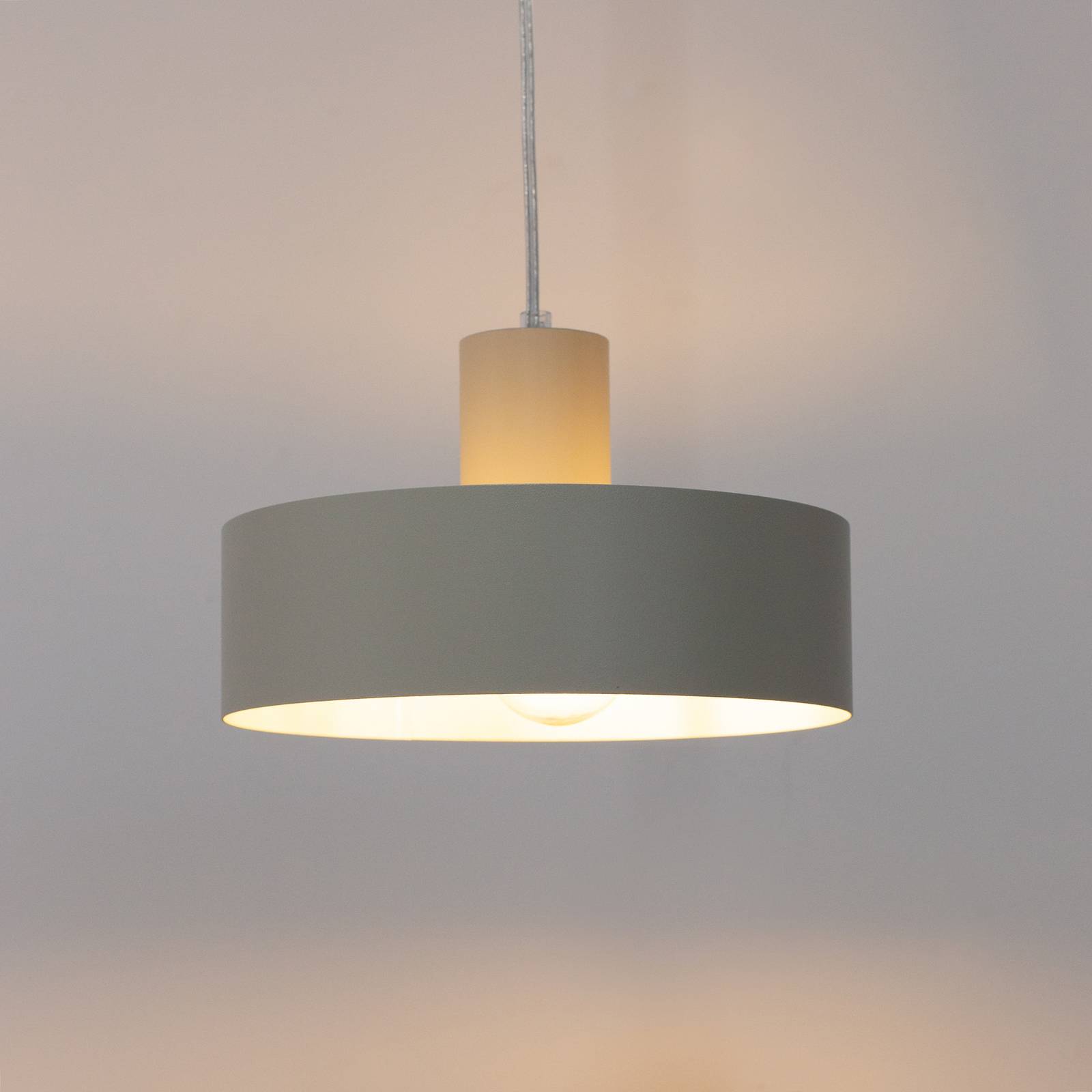 Hängeleuchte Rif M, taupe, 1-flammig, Ø 25 cm, Stahl günstig online kaufen