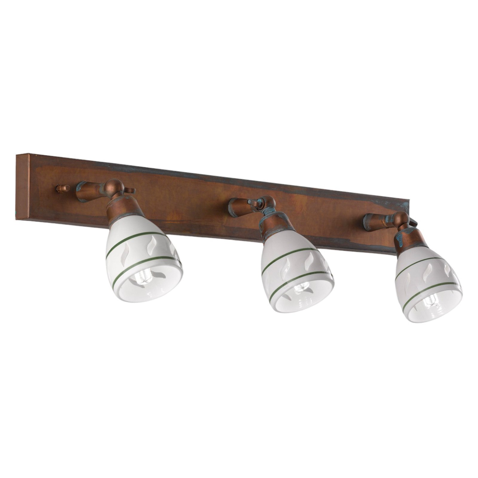 3-lichts wandlamp Bassano met antiek finish