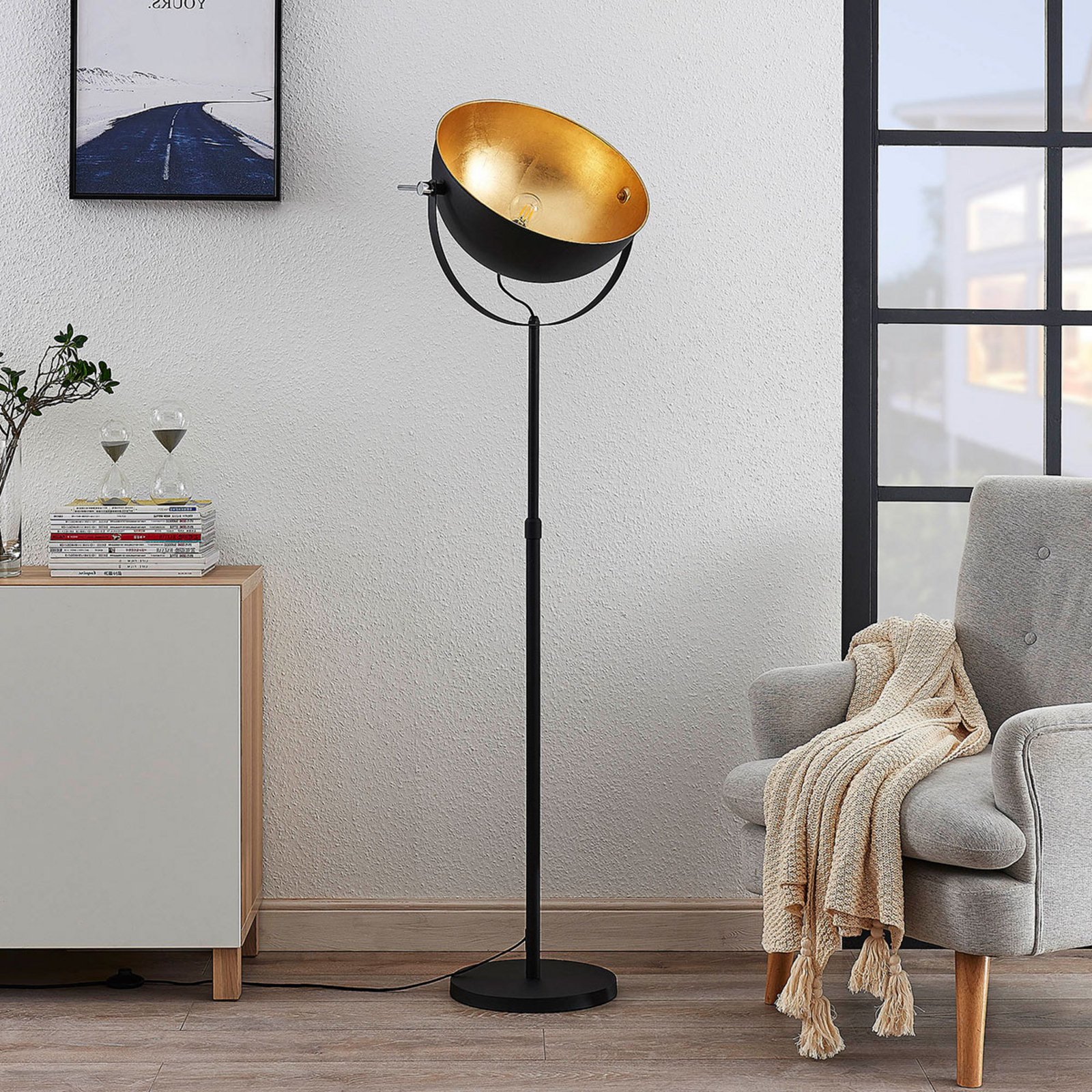 Muriel 1 Állólámpa Black/Gold - Lindby