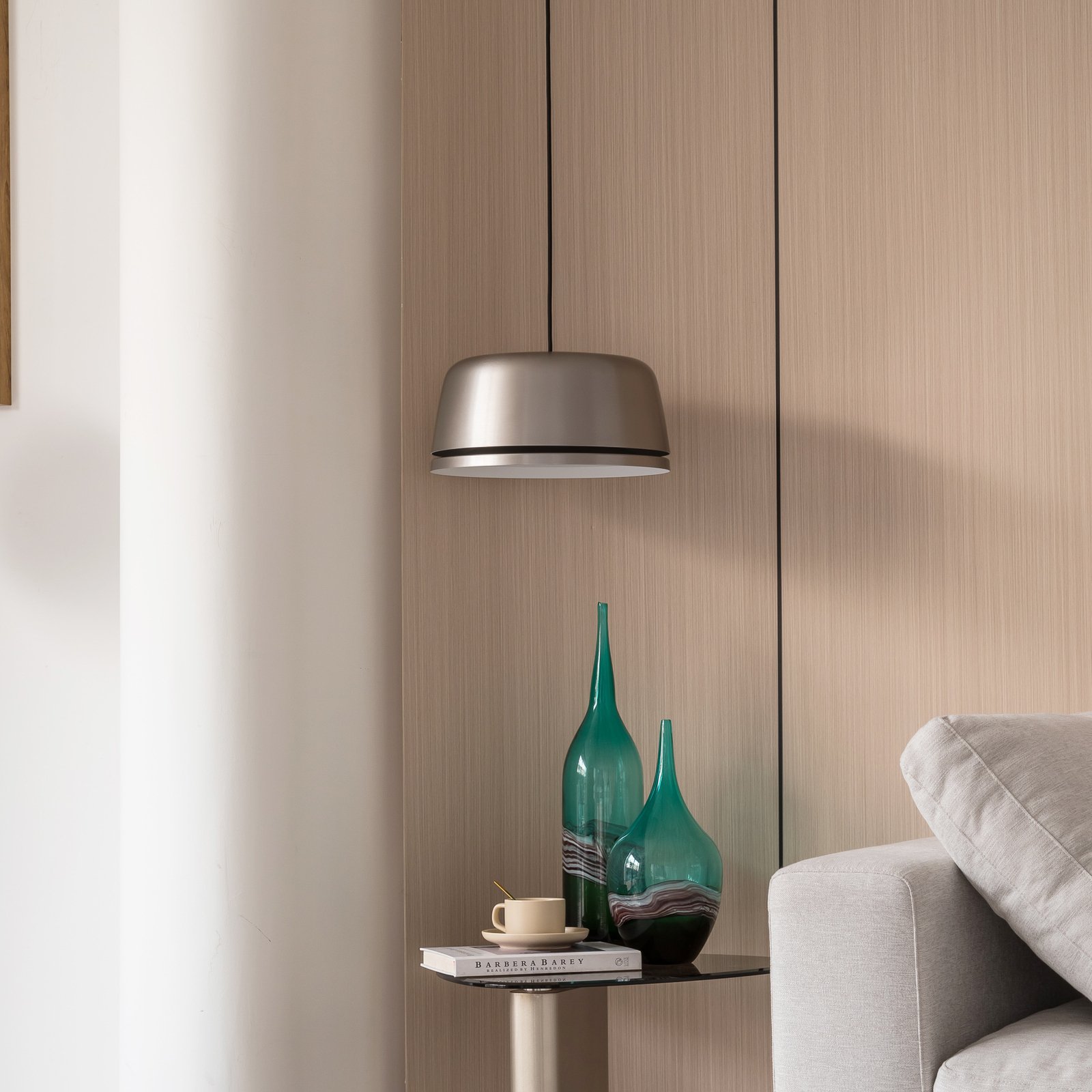 Lucande Faelinor LED pendant light, grey