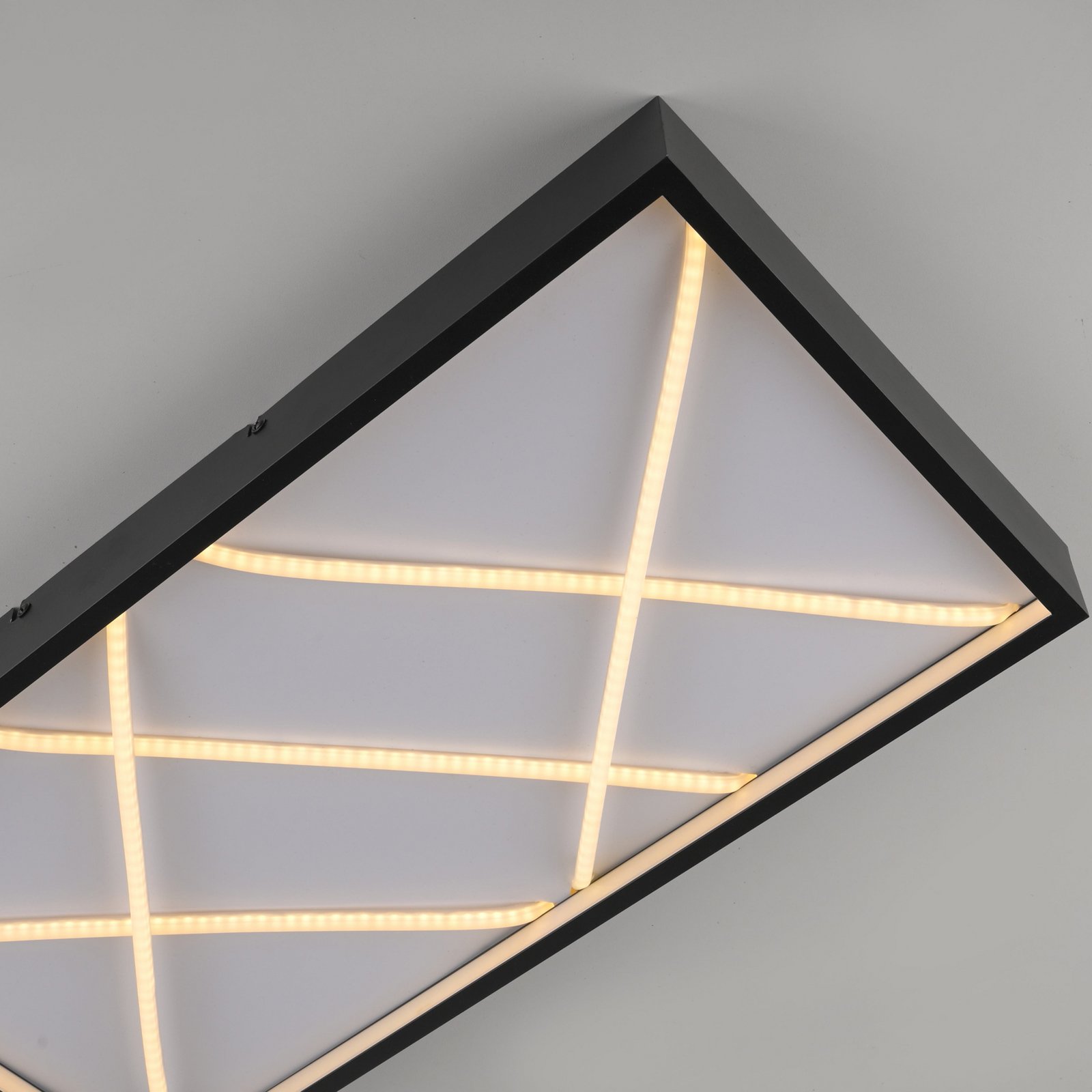 JUST LIGHT. LED plafondlamp Mikado, 60 x 30 cm, zwart