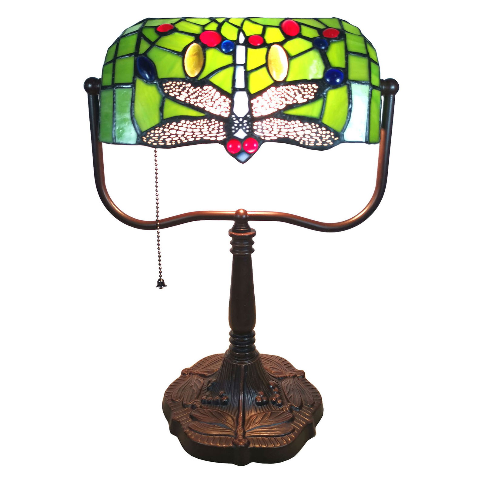 Lampe de bureau 6012 style Tiffany décor libellule