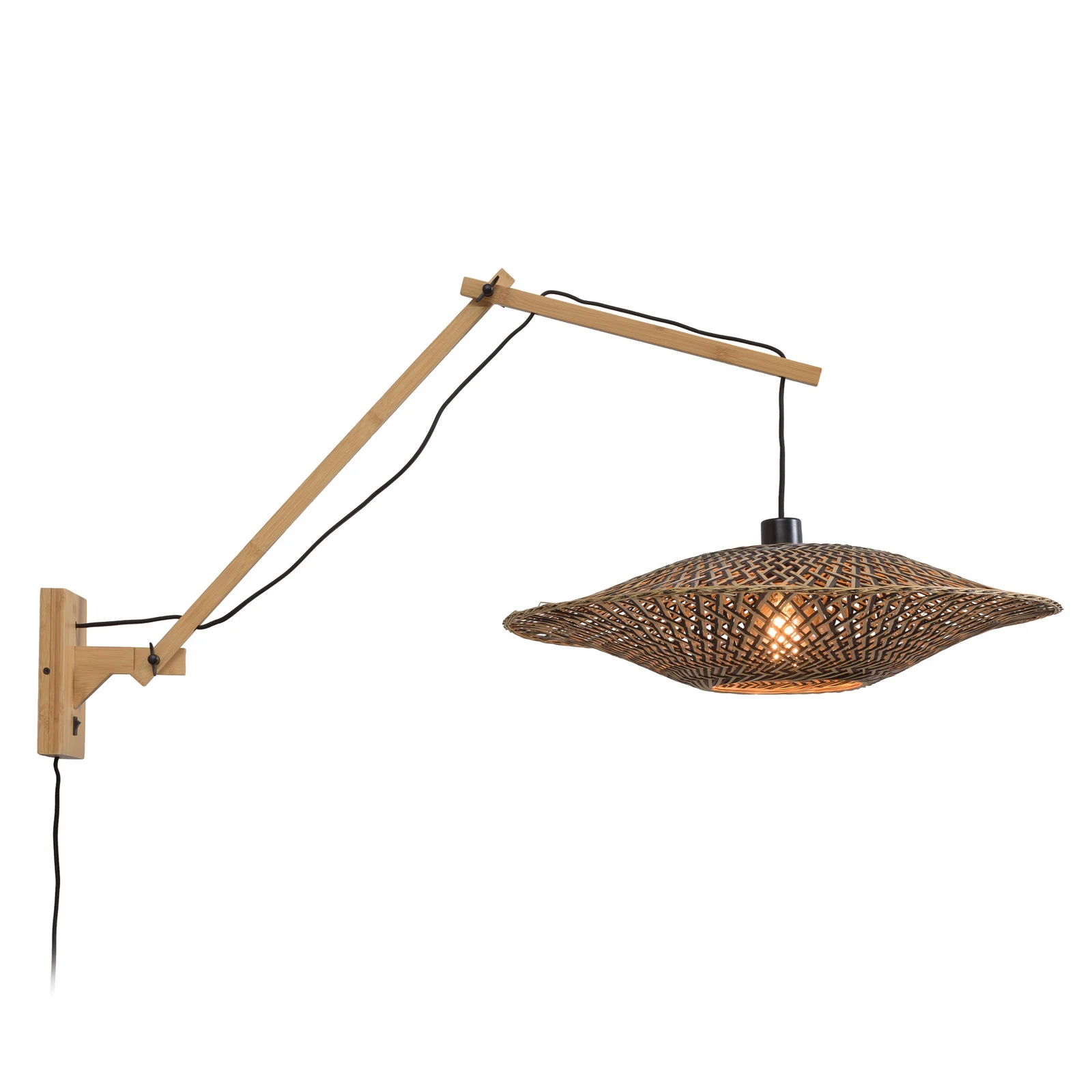 GOOD & MOJO Bali wandlamp met 2 armen, naturel, 60x15 cm