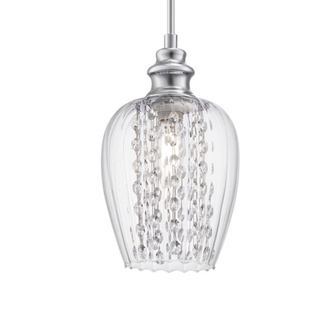 Lámpara colgante de cristal 1 llama Blues