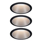 Paulmann Cole spot LED, argenté-noir lot de 3