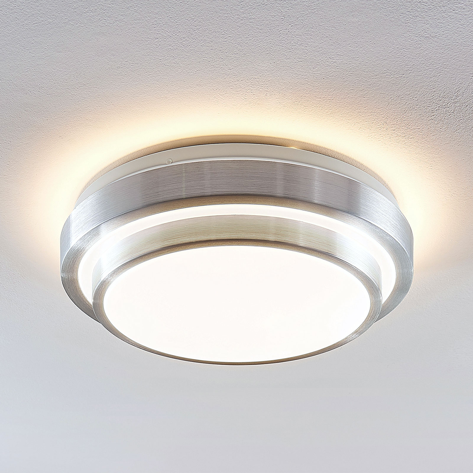 Lindby Naima lampa sufitowa LED alu okrągła 34 cm